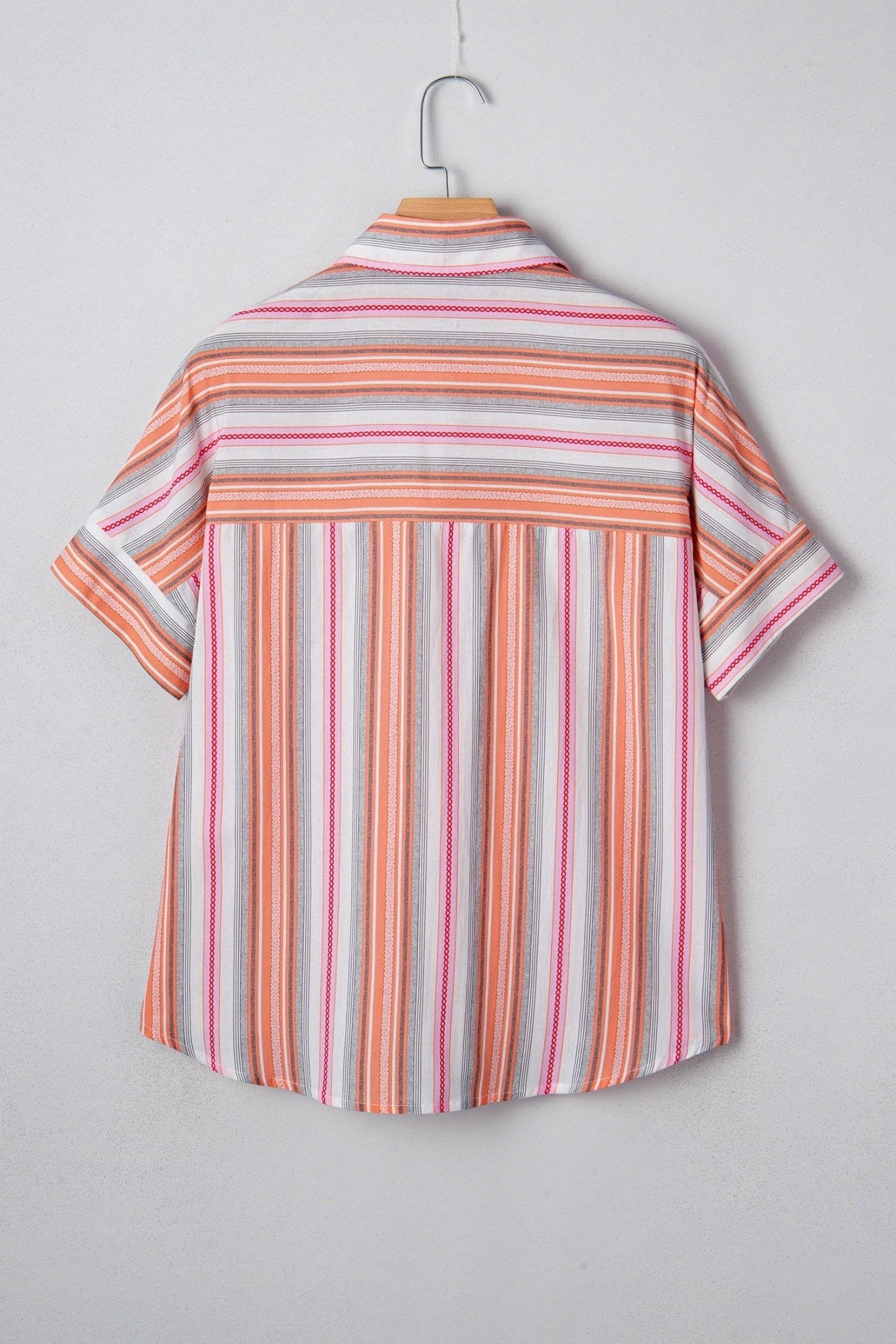Stripe Button Up Short Sleeve Shirt - Rooted & Reckless Co.