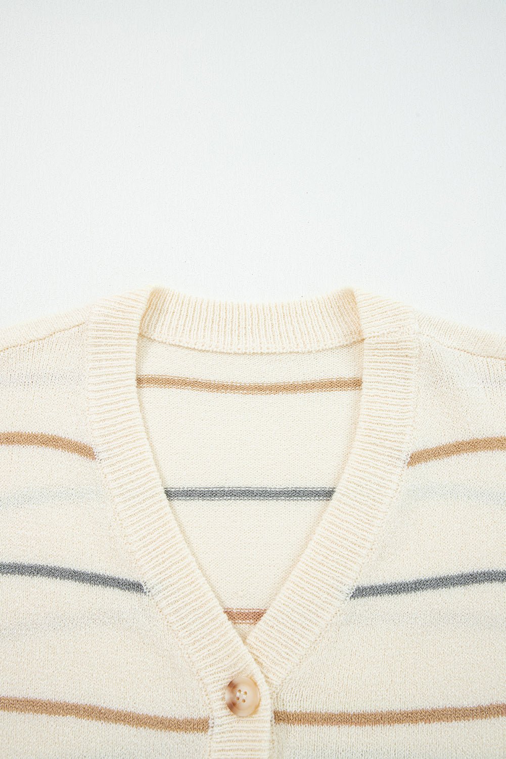 Stripe Buttoned V-Neck Cardigan Sweater - Rooted & Reckless Co.