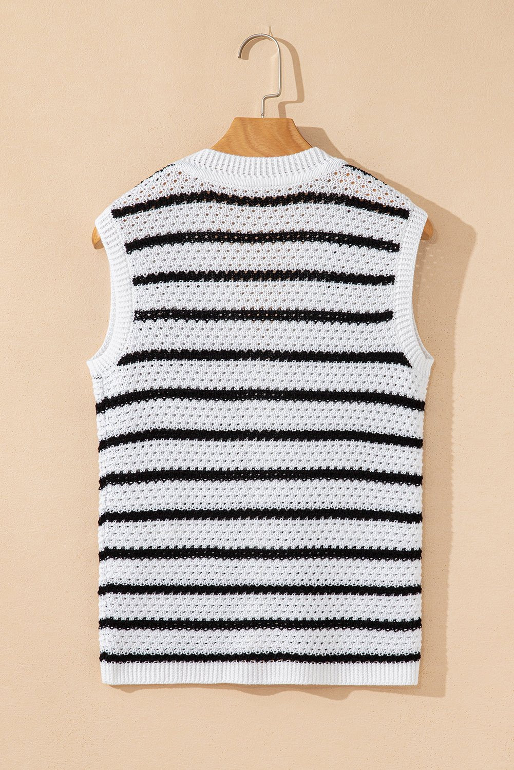 Stripe Buttoned V-Neck Sweater Knit Top - Rooted & Reckless Co.