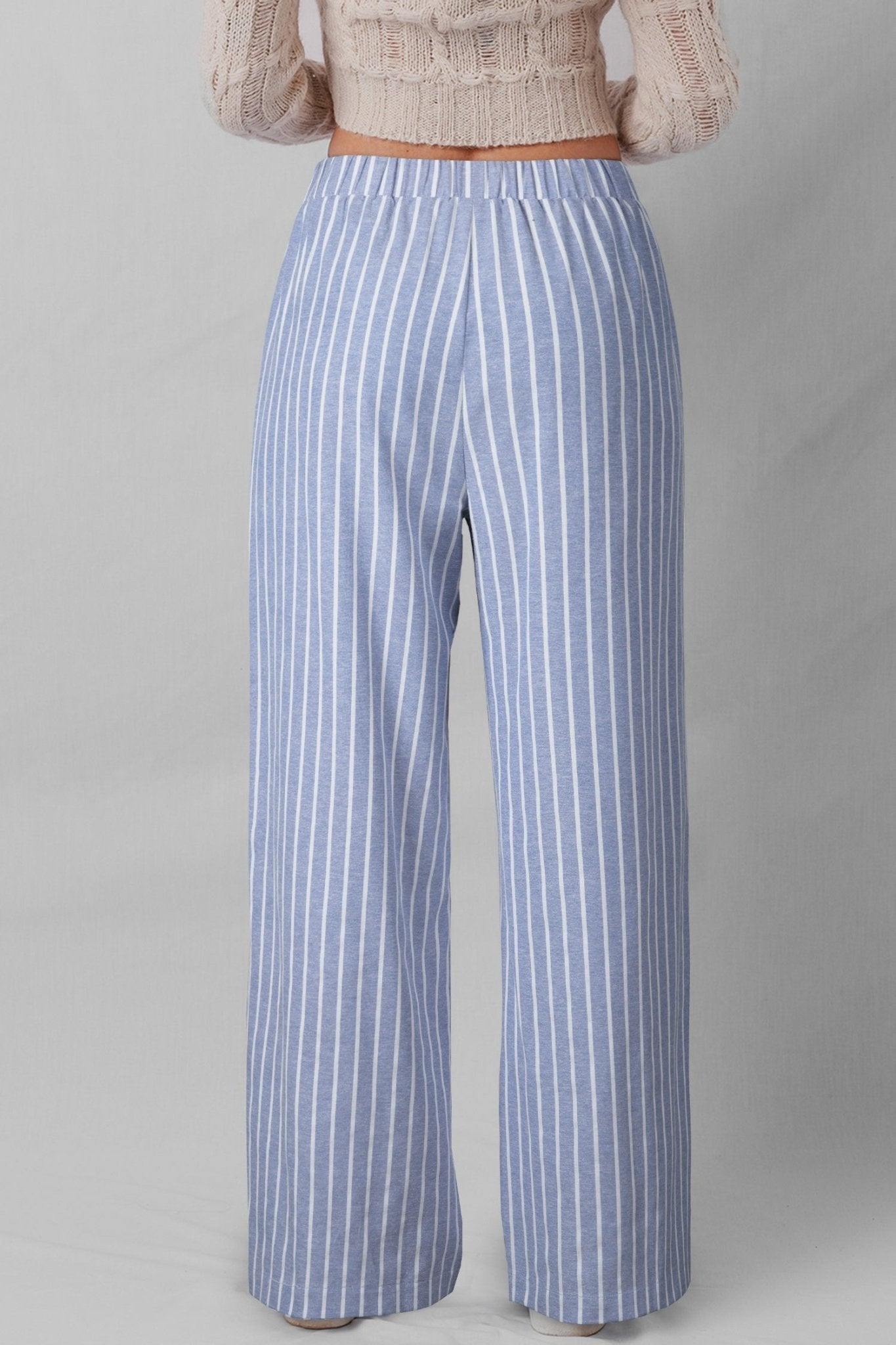 Stripe Buttoned Wide Leg Pants - Rooted & Reckless Co.