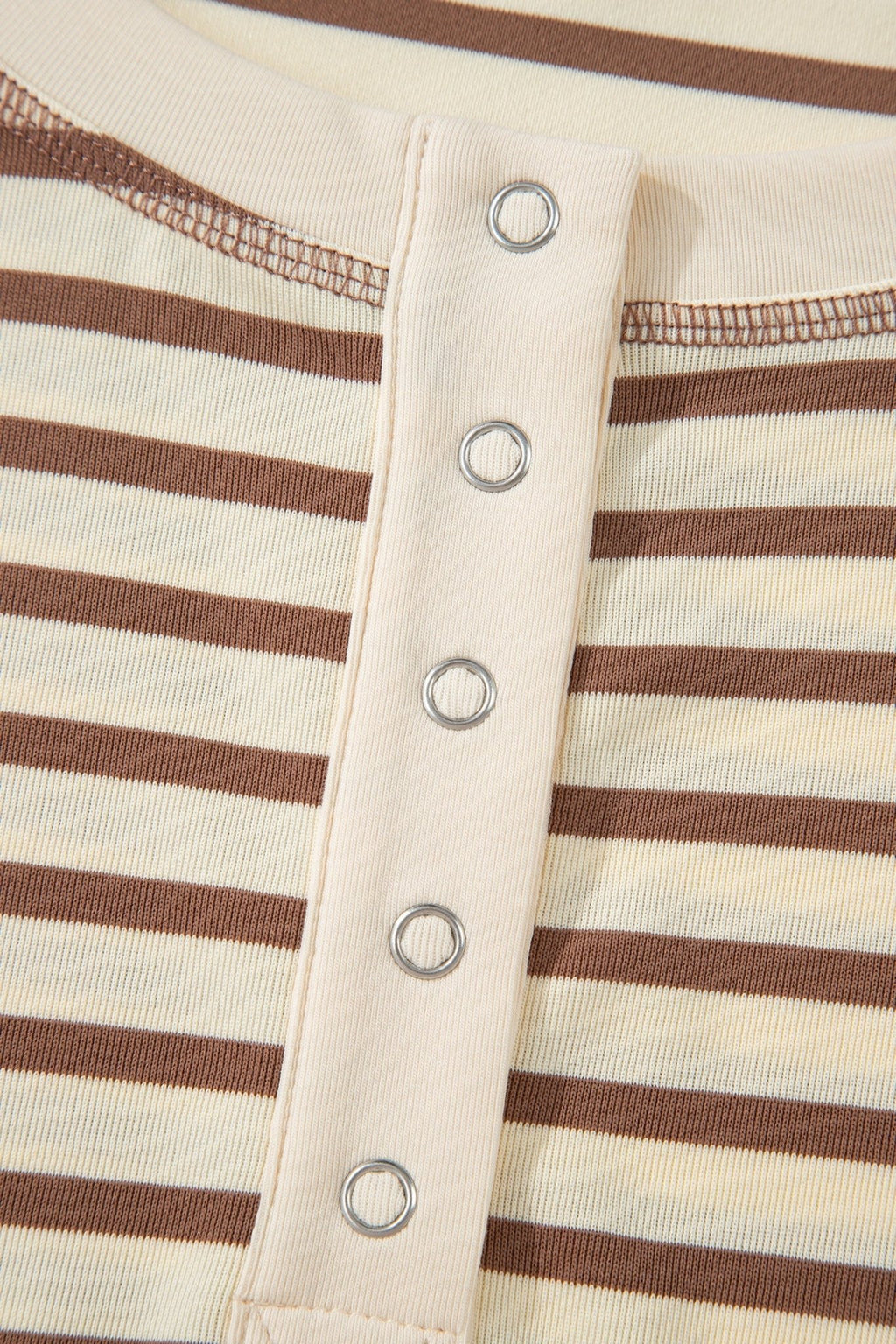 Stripe Cap Sleeve Henley Top & Shorts Set - Rooted & Reckless Co.