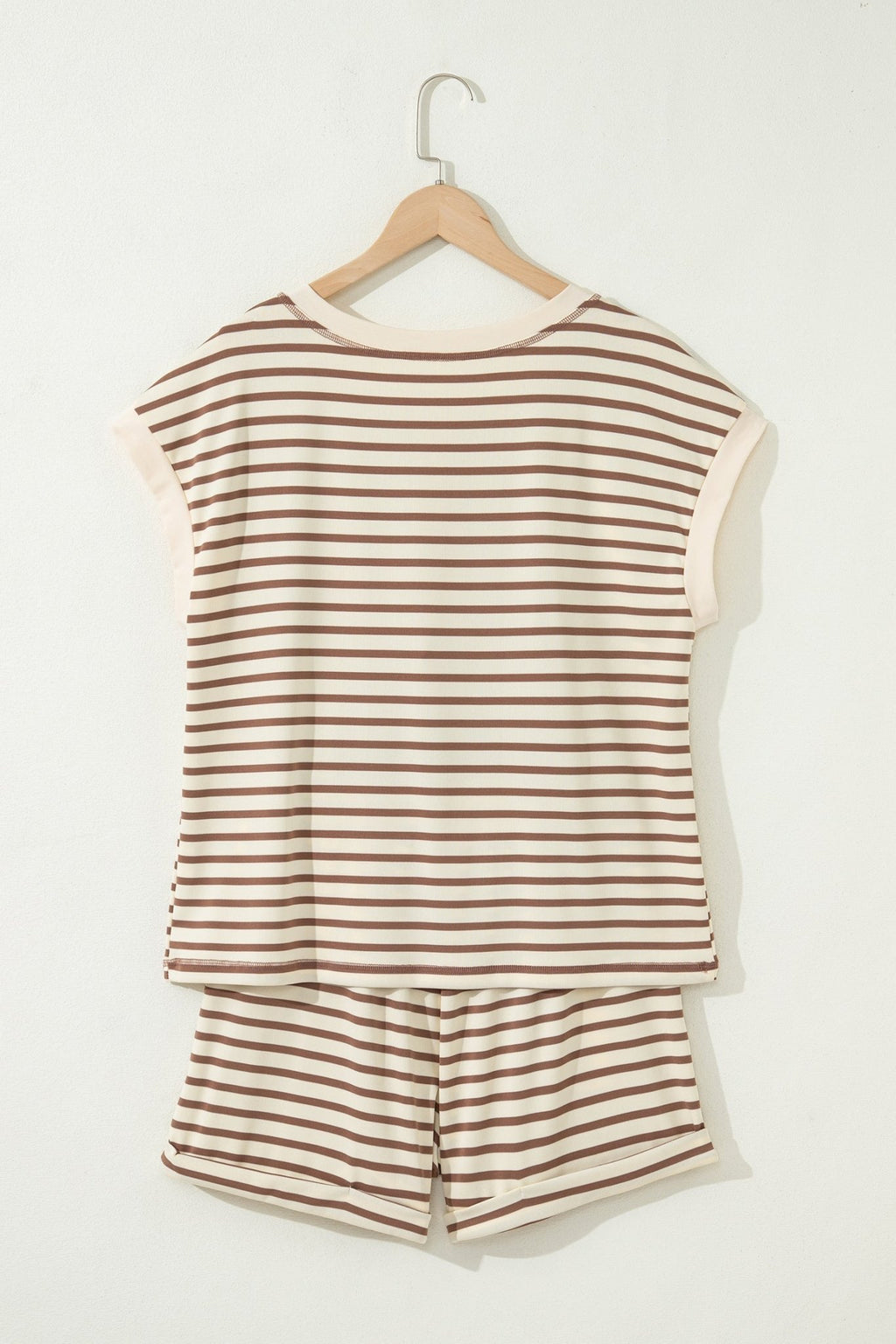 Stripe Cap Sleeve Henley Top & Shorts Set - Rooted & Reckless Co.