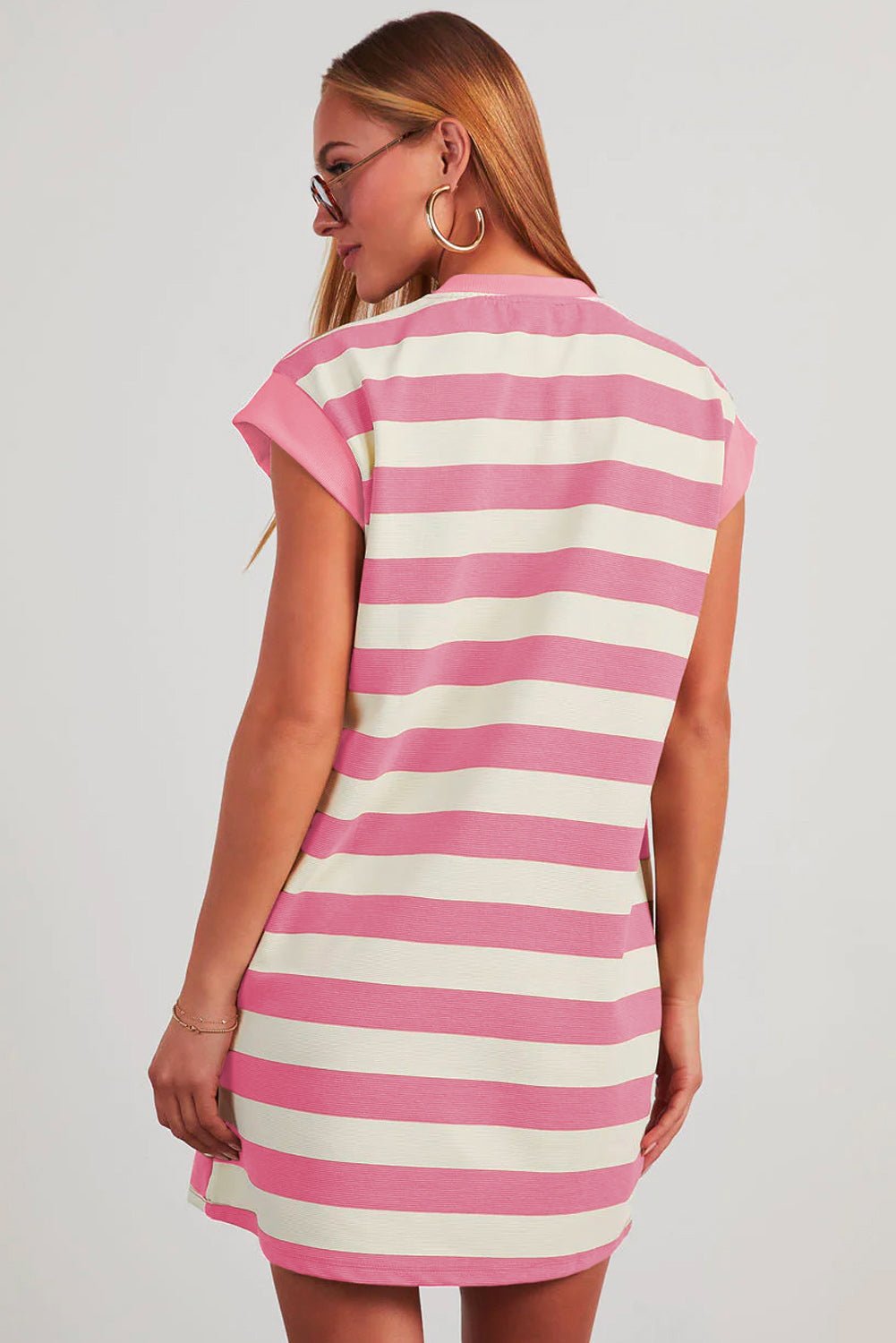 Stripe Cap Sleeve T-Shirt Dress - Rooted & Reckless Co.