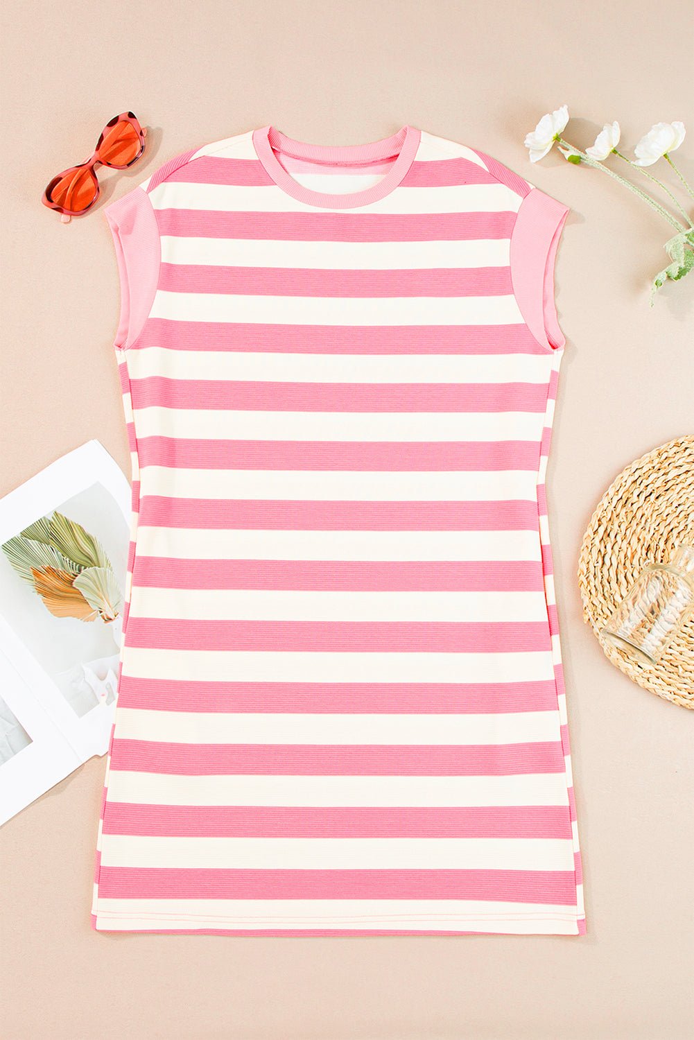 Stripe Cap Sleeve T-Shirt Dress - Rooted & Reckless Co.