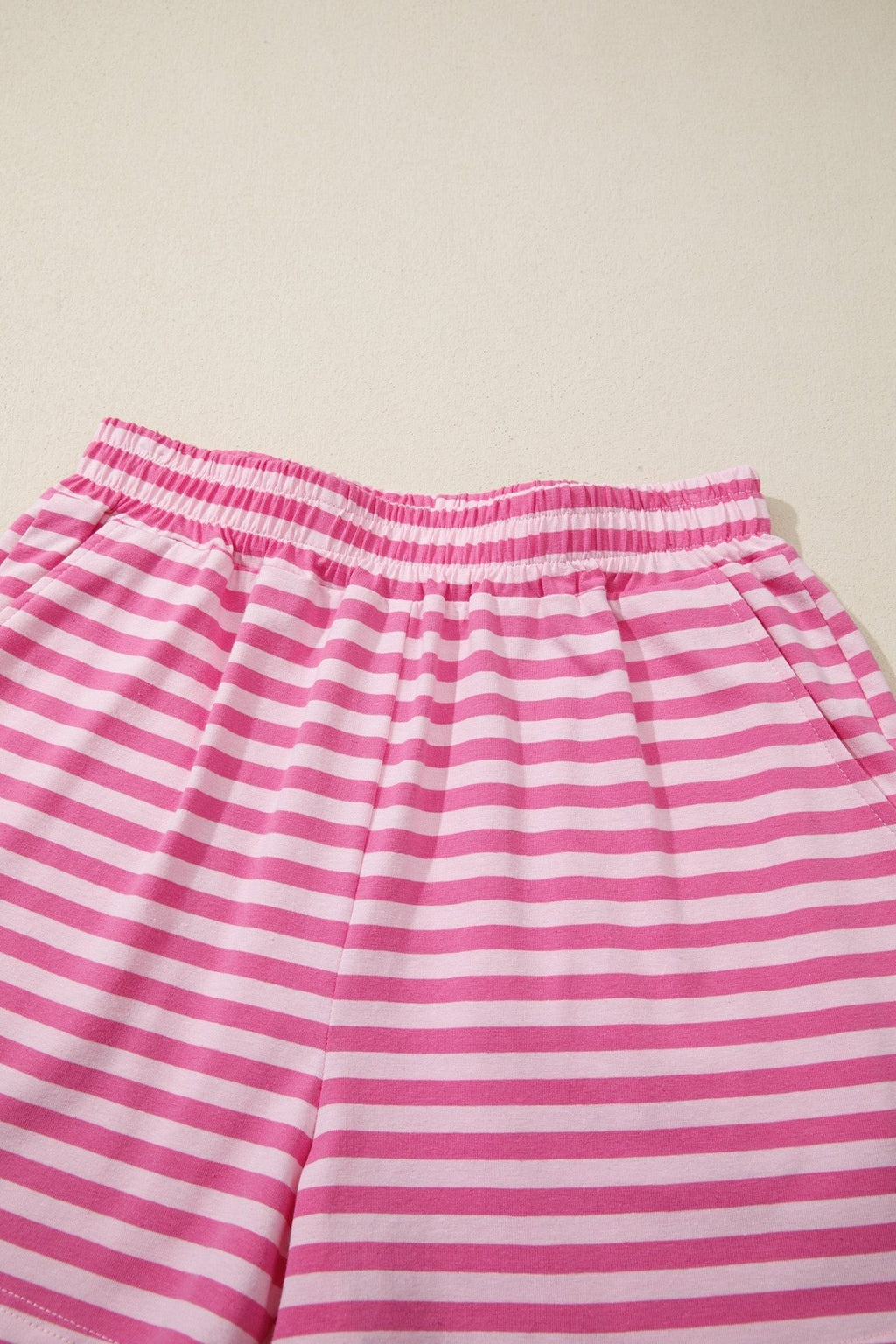 Stripe Cap Sleeve Tee & Elastic Waist Shorts Set - Rooted & Reckless Co.