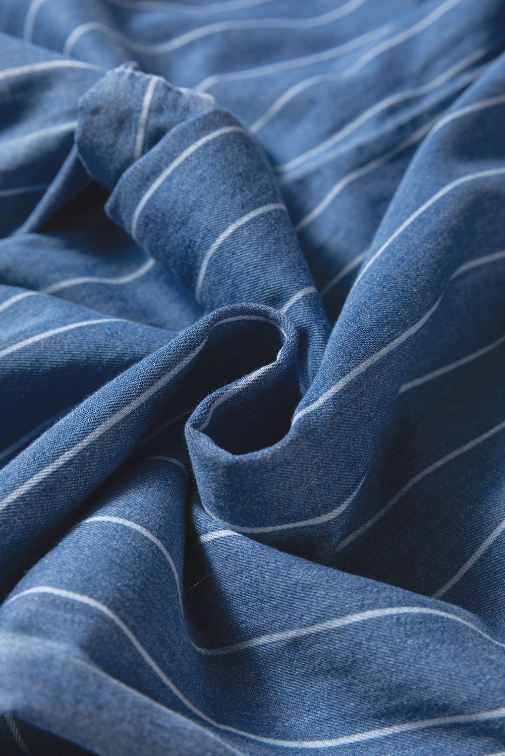 Stripe Chambray Tied Elastic Waist Trousers - Rooted & Reckless Co.
