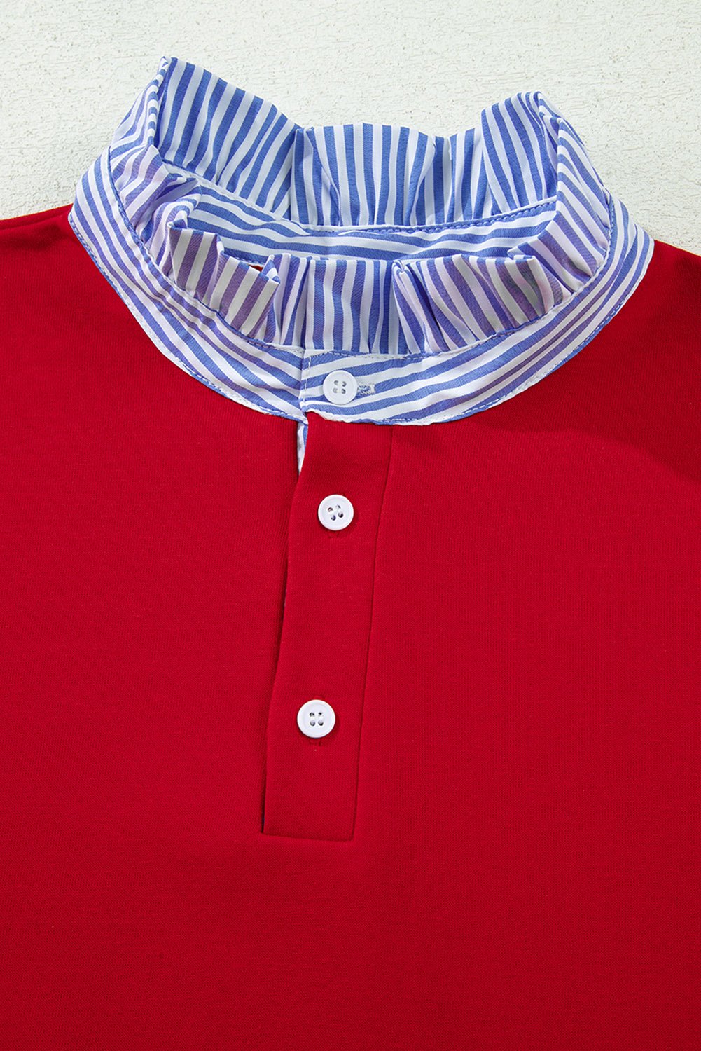 Stripe Collar Bow Tie Sweatshirt and Shorts Set - Rooted & Reckless Co.