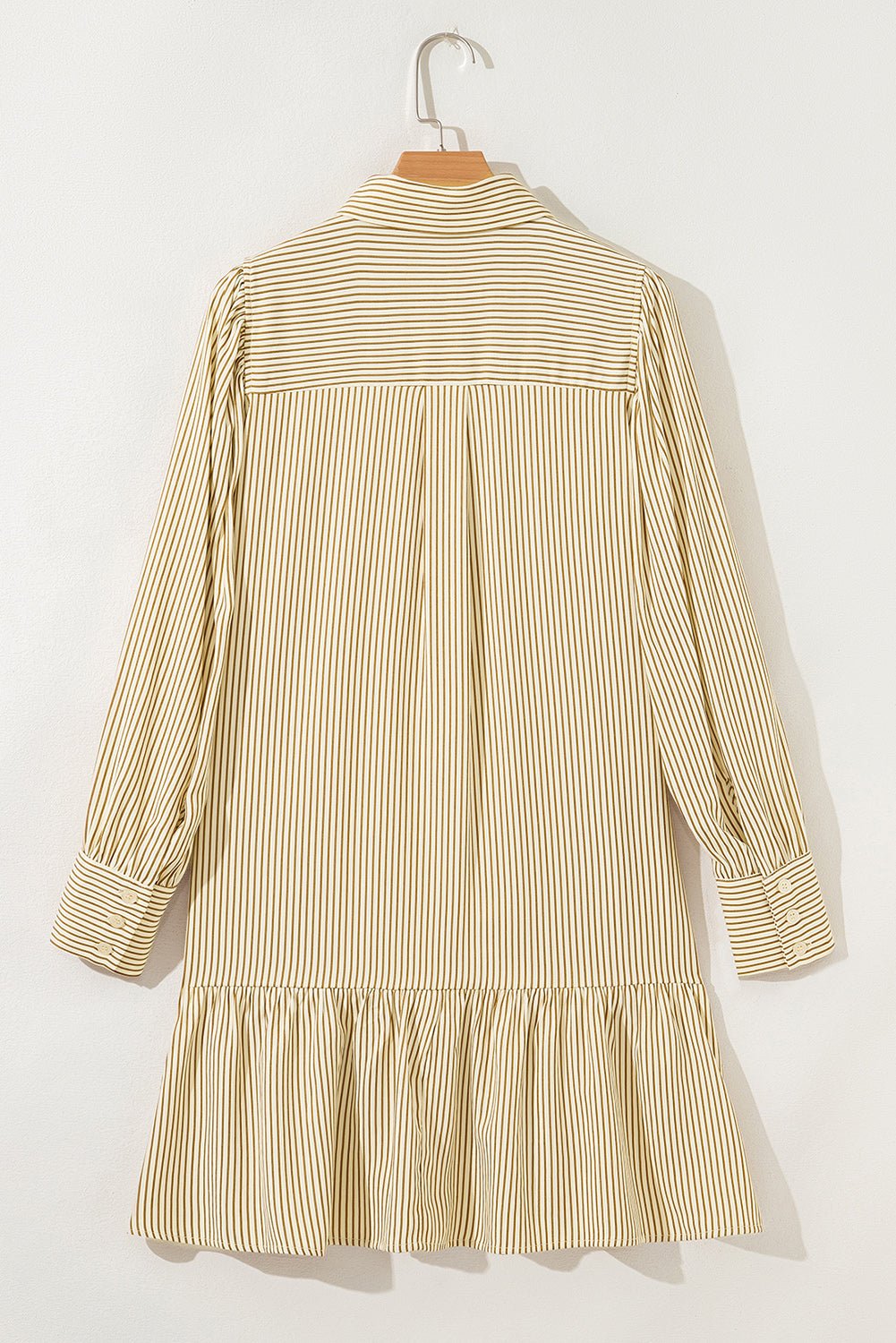 Stripe Collared Cuff Long Sleeve Mini Dress - Rooted & Reckless Co.