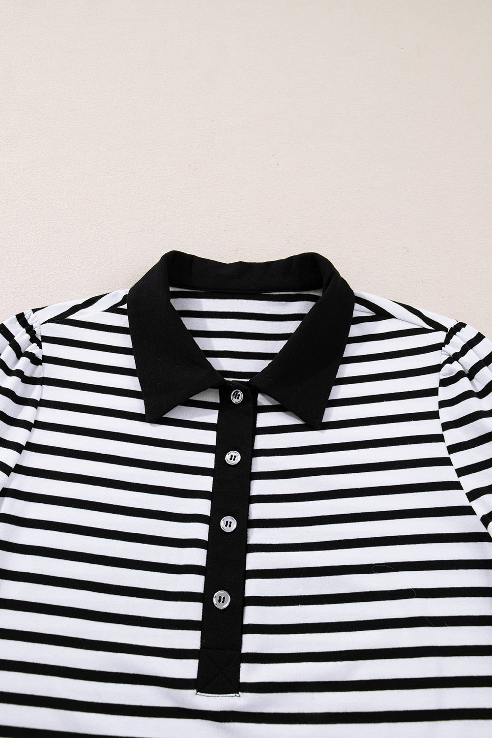 Stripe Collared Pocketed Long Sleeve T-Shirt Dress - Rooted & Reckless Co.