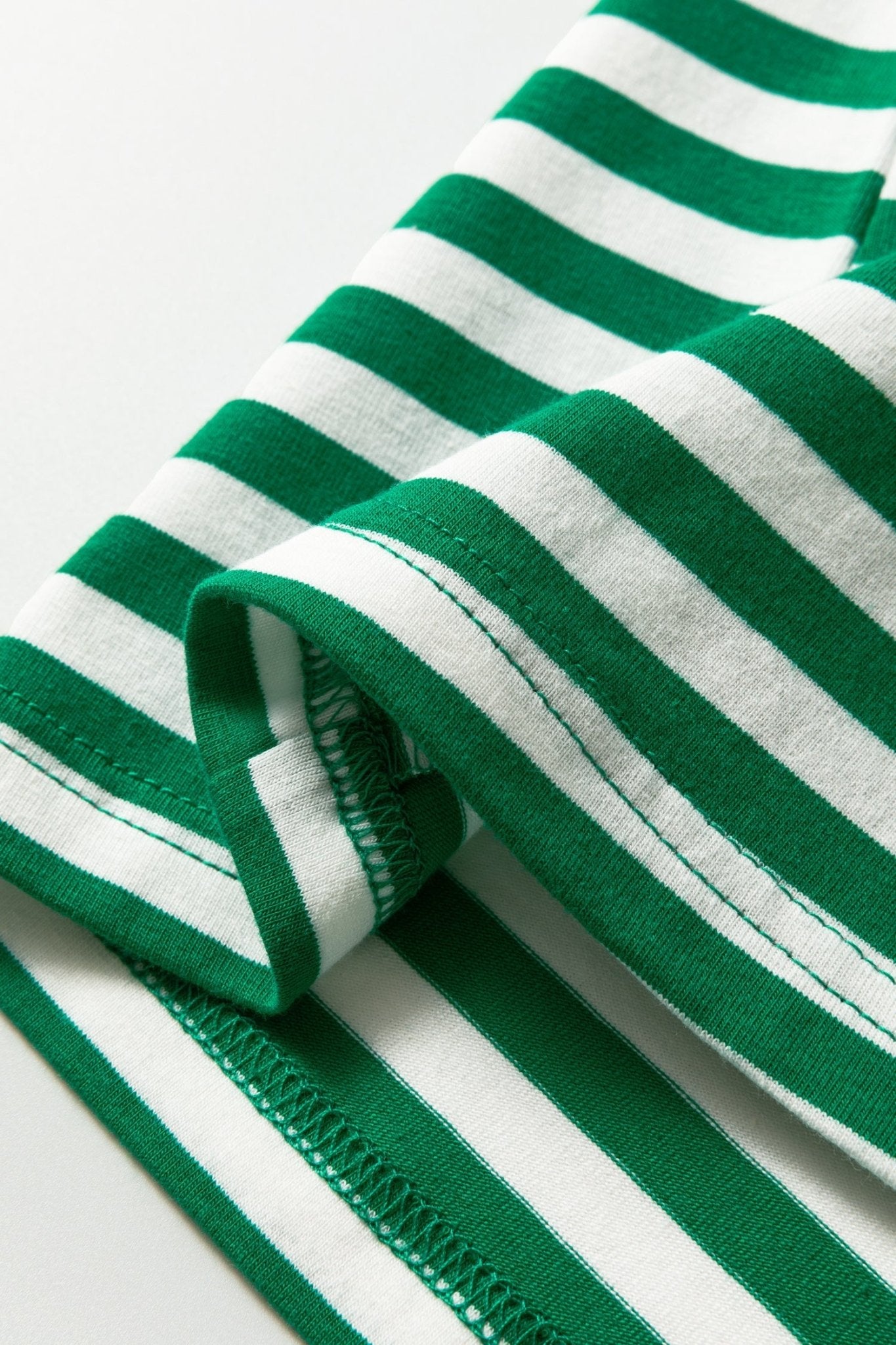 Stripe Collared V-Neck Short Puff Sleeve Top - Rooted & Reckless Co.