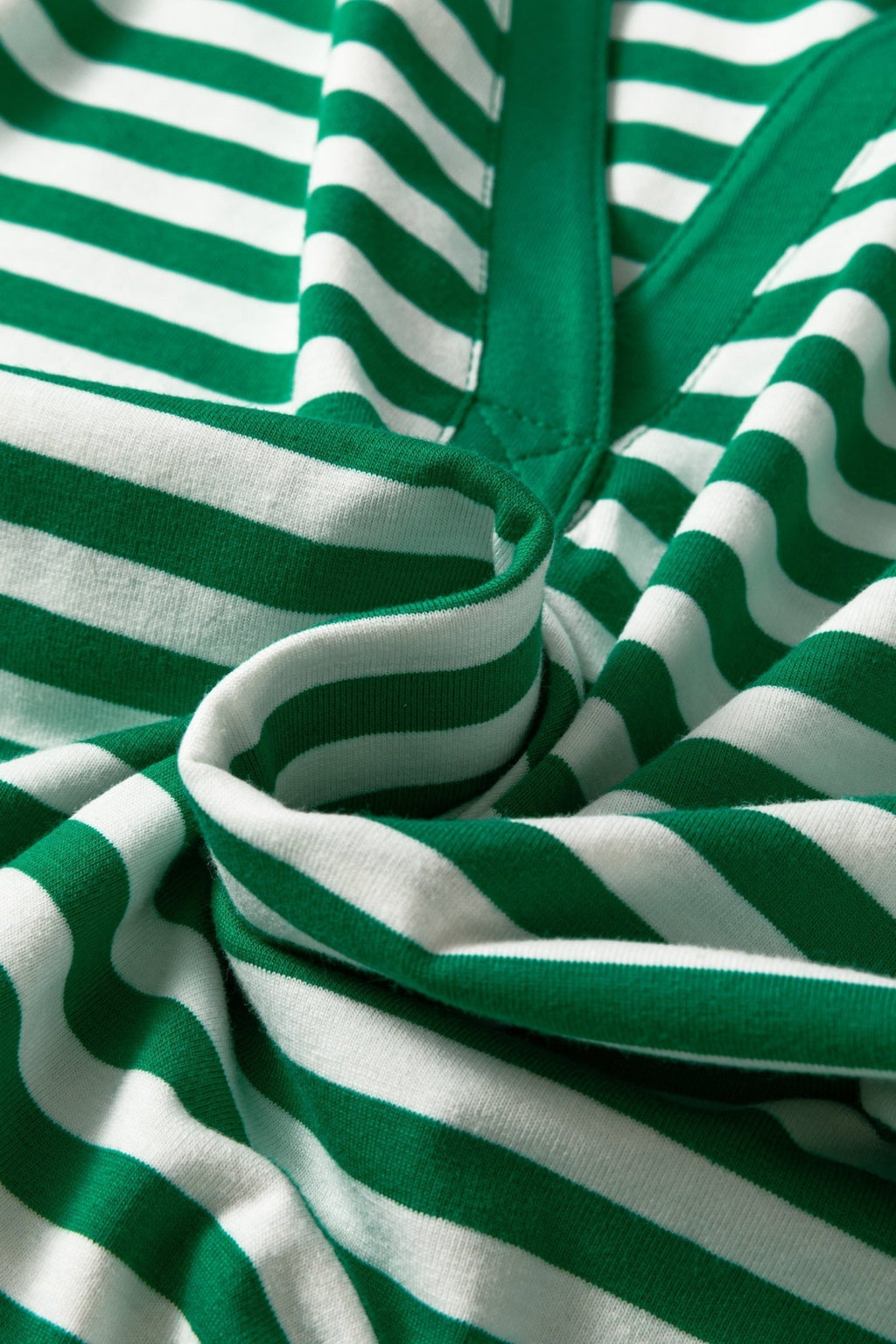 Stripe Collared V-Neck Short Puff Sleeve Top - Rooted & Reckless Co.