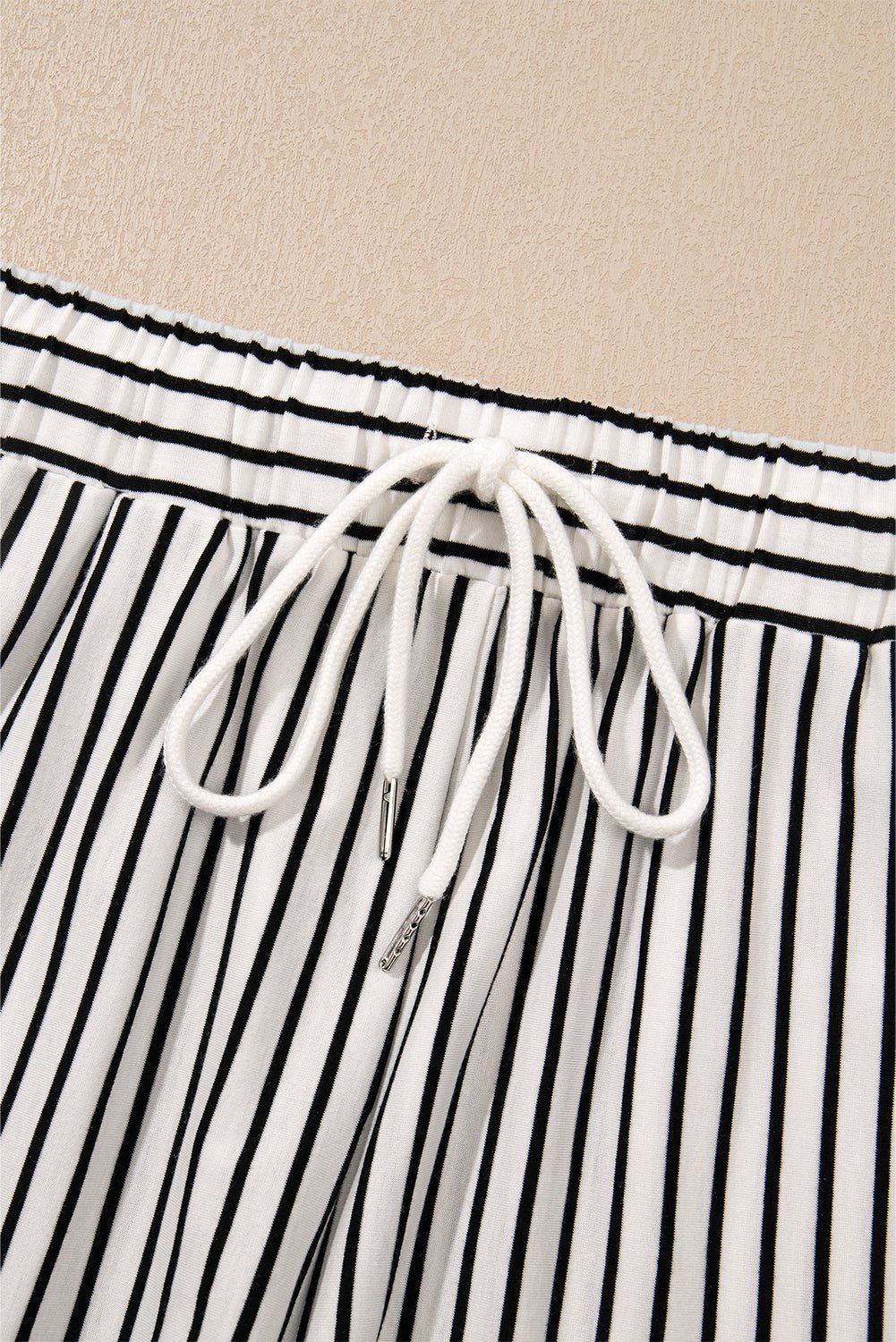 Stripe Collared V-Neck Tee & Shorts Set - Rooted & Reckless Co.