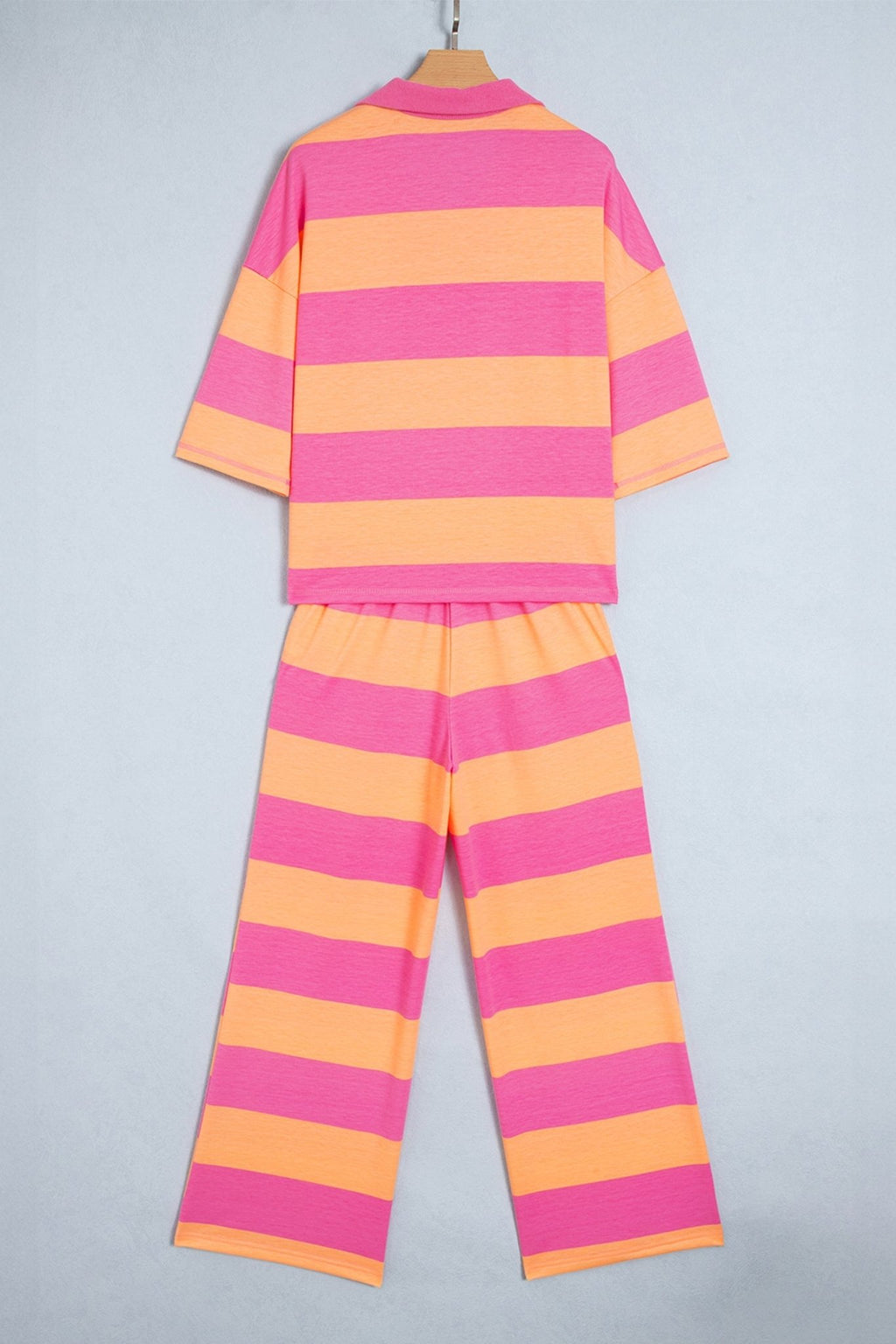 Stripe Colorblock 3/4 Sleeve Top and Pants Set - Rooted & Reckless Co.