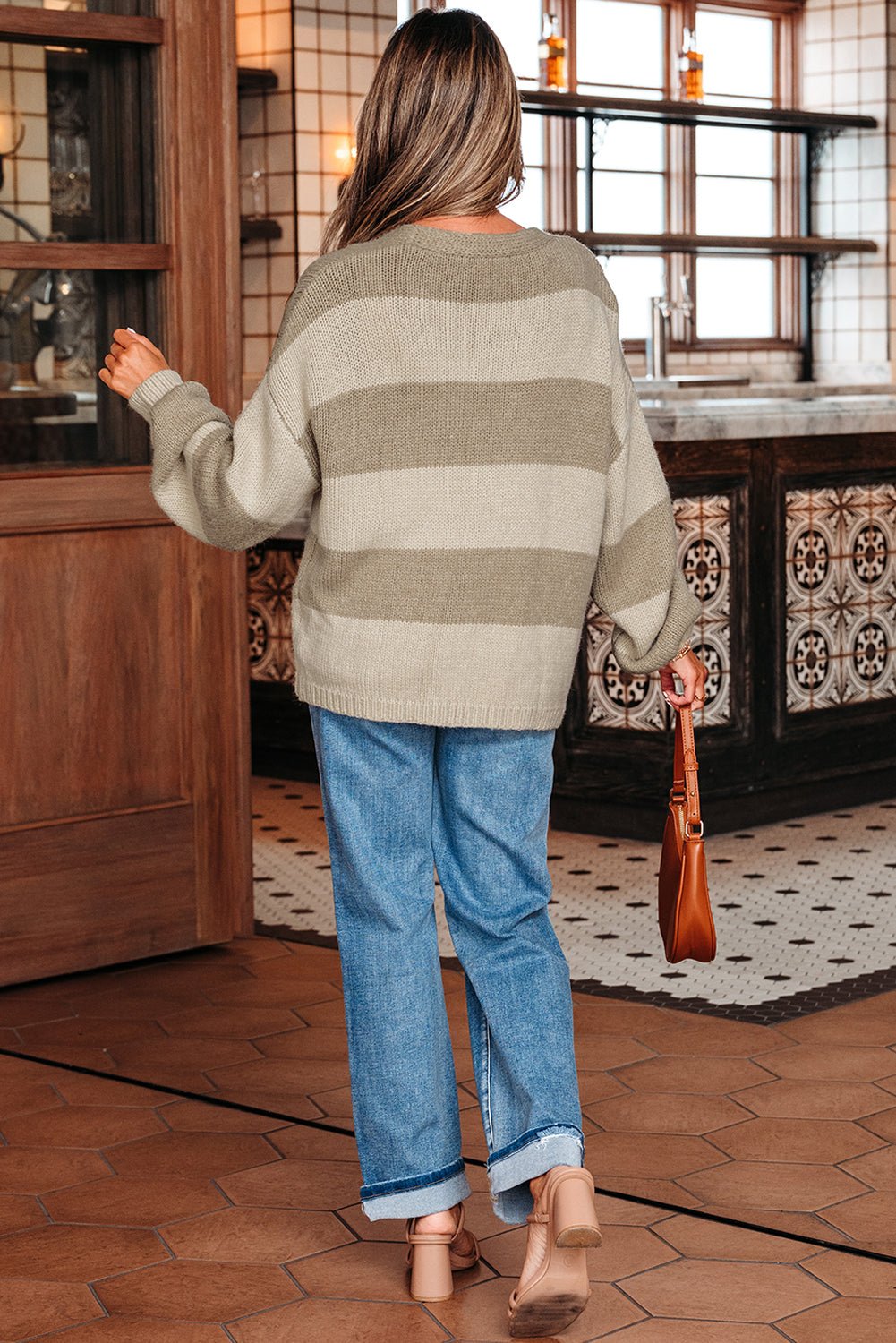Stripe Colorblock Bow Tie Front Sweater Cardigan - Rooted & Reckless Co.