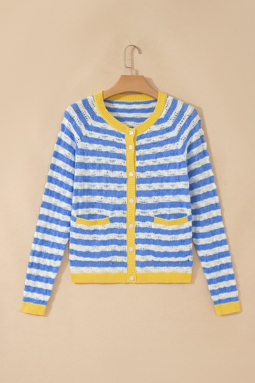 Stripe Colorblock Button Front Knit Cardigan - Rooted & Reckless Co.