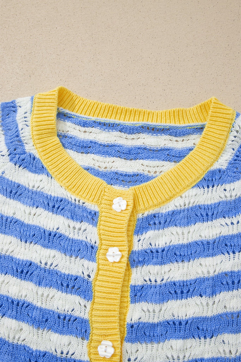 Stripe Colorblock Button Front Knit Cardigan - Rooted & Reckless Co.