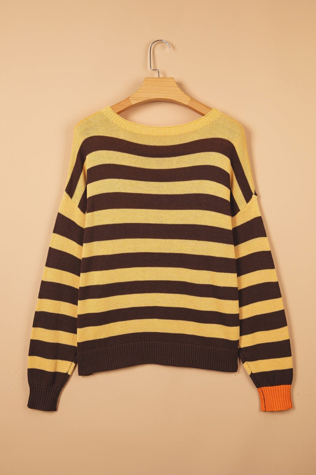 Stripe Colorblock Chest Pocket Drop Shoulder Sweater - Rooted & Reckless Co.