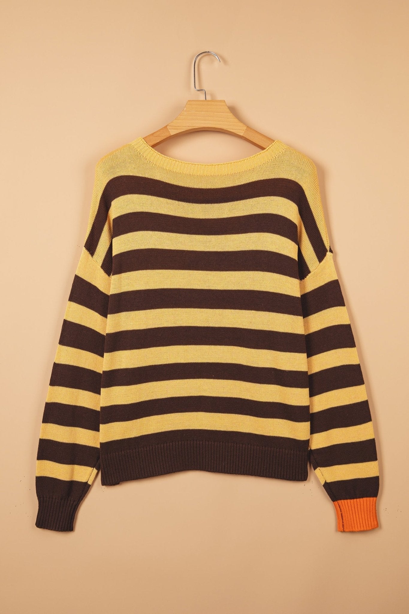 Stripe Colorblock Chest Pocket Drop Shoulder Sweater - Rooted & Reckless Co.