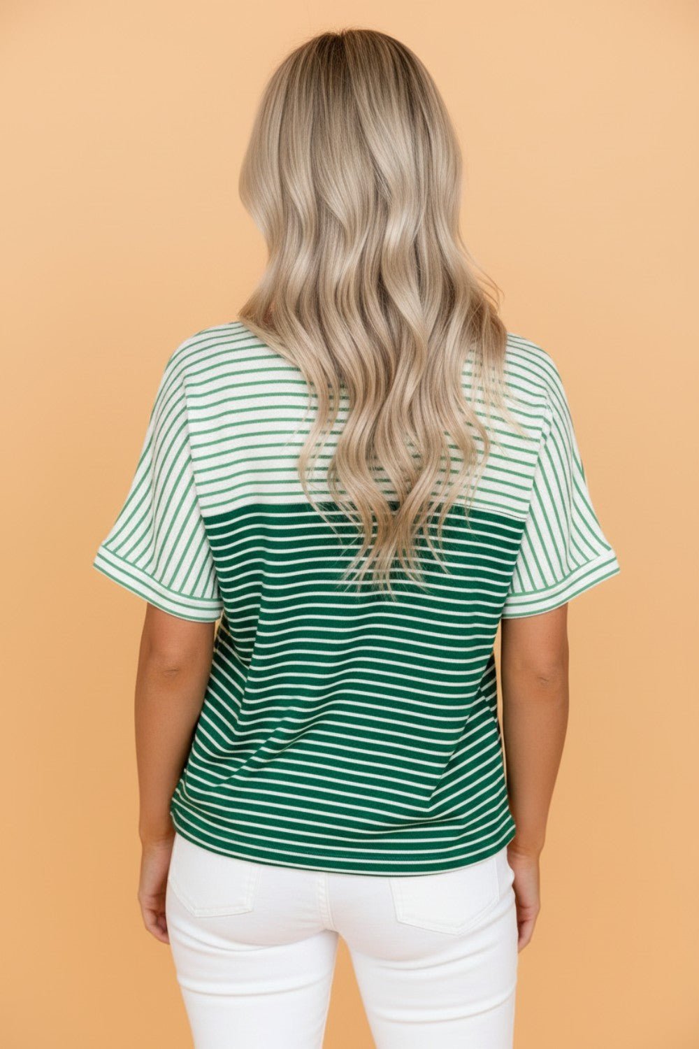 Stripe Colorblock Chest Pocket Short Sleeve Tee - Rooted & Reckless Co.