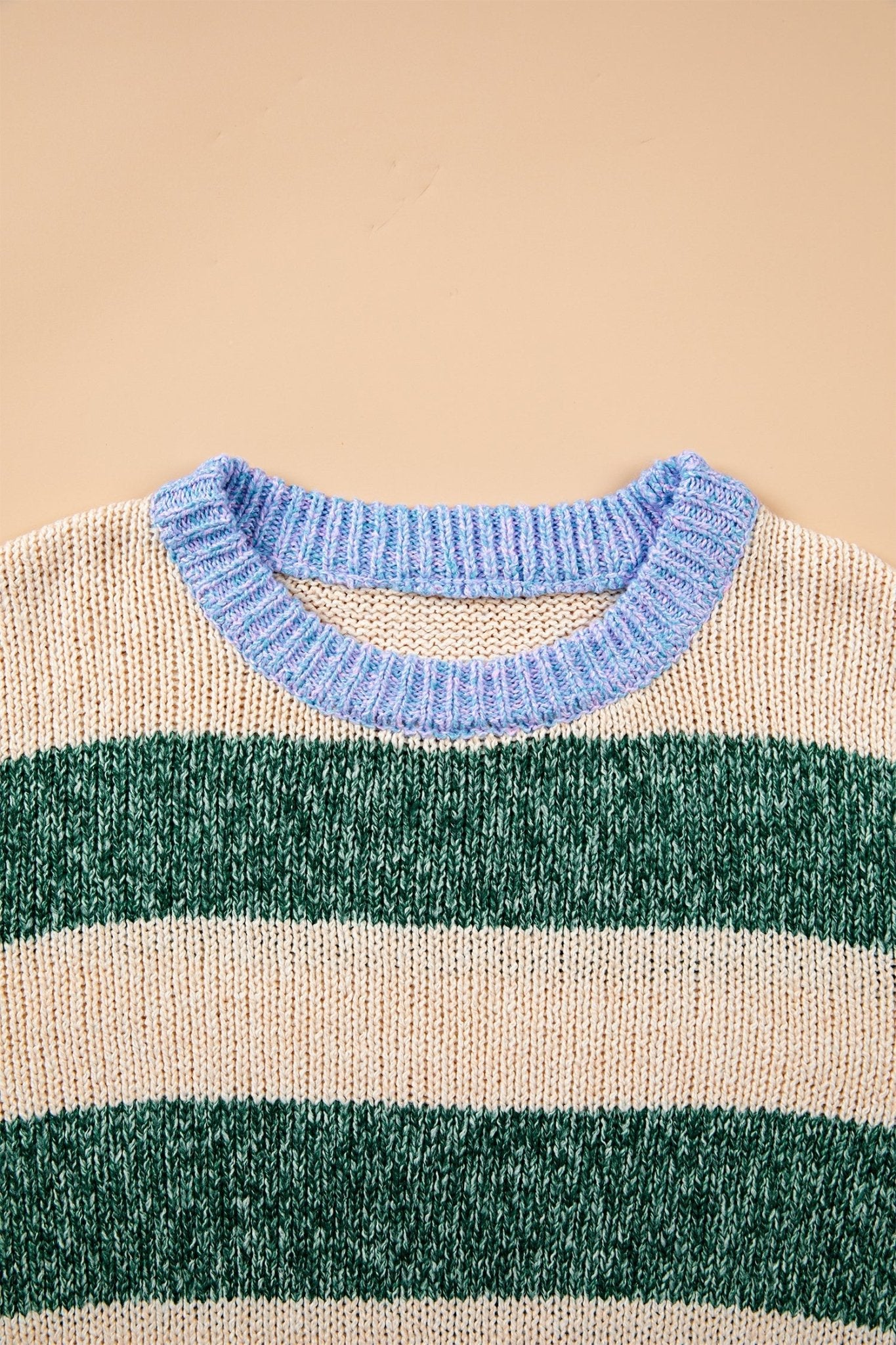 Stripe Colorblock Drop Shoulder Pullover Sweater - Rooted & Reckless Co.