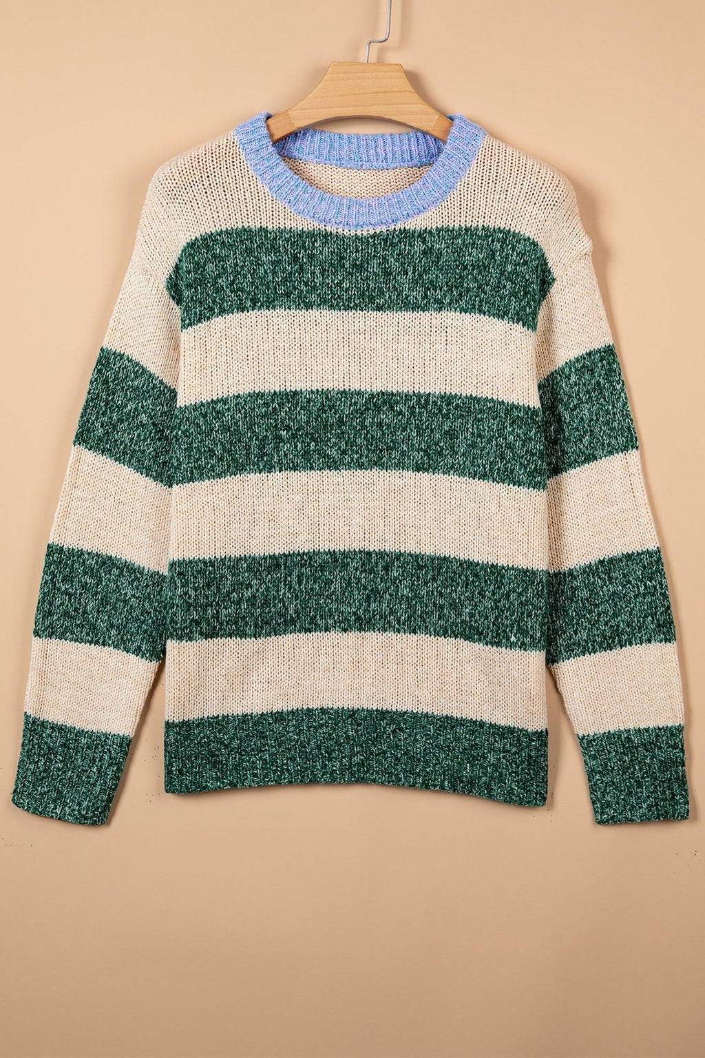 Stripe Colorblock Drop Shoulder Pullover Sweater - Rooted & Reckless Co.