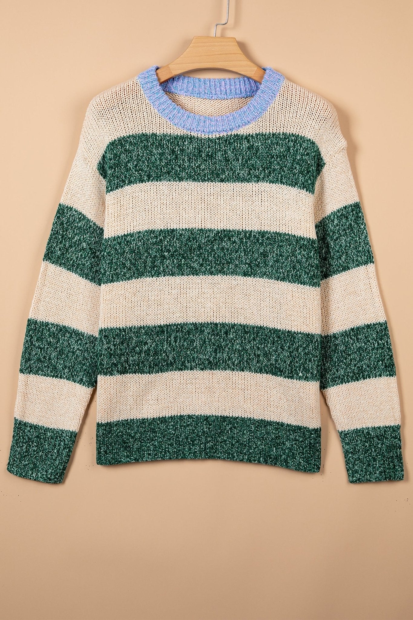 Stripe Colorblock Drop Shoulder Pullover Sweater - Rooted & Reckless Co.