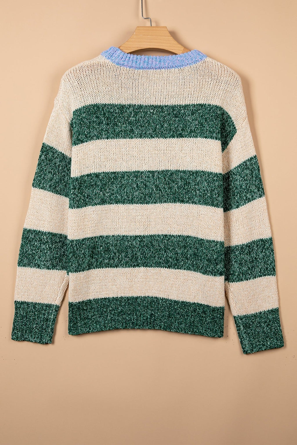 Stripe Colorblock Drop Shoulder Pullover Sweater - Rooted & Reckless Co.