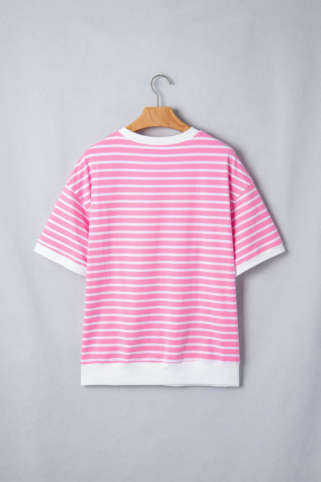 Stripe Colorblock Drop Shoulder Short Sleeve Top - Rooted & Reckless Co.
