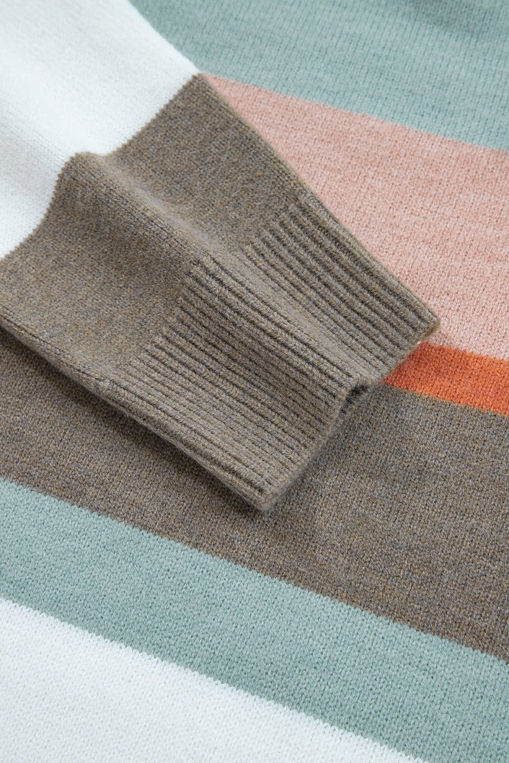 Stripe Colorblock Drop Shoulder Sweater - Rooted & Reckless Co.