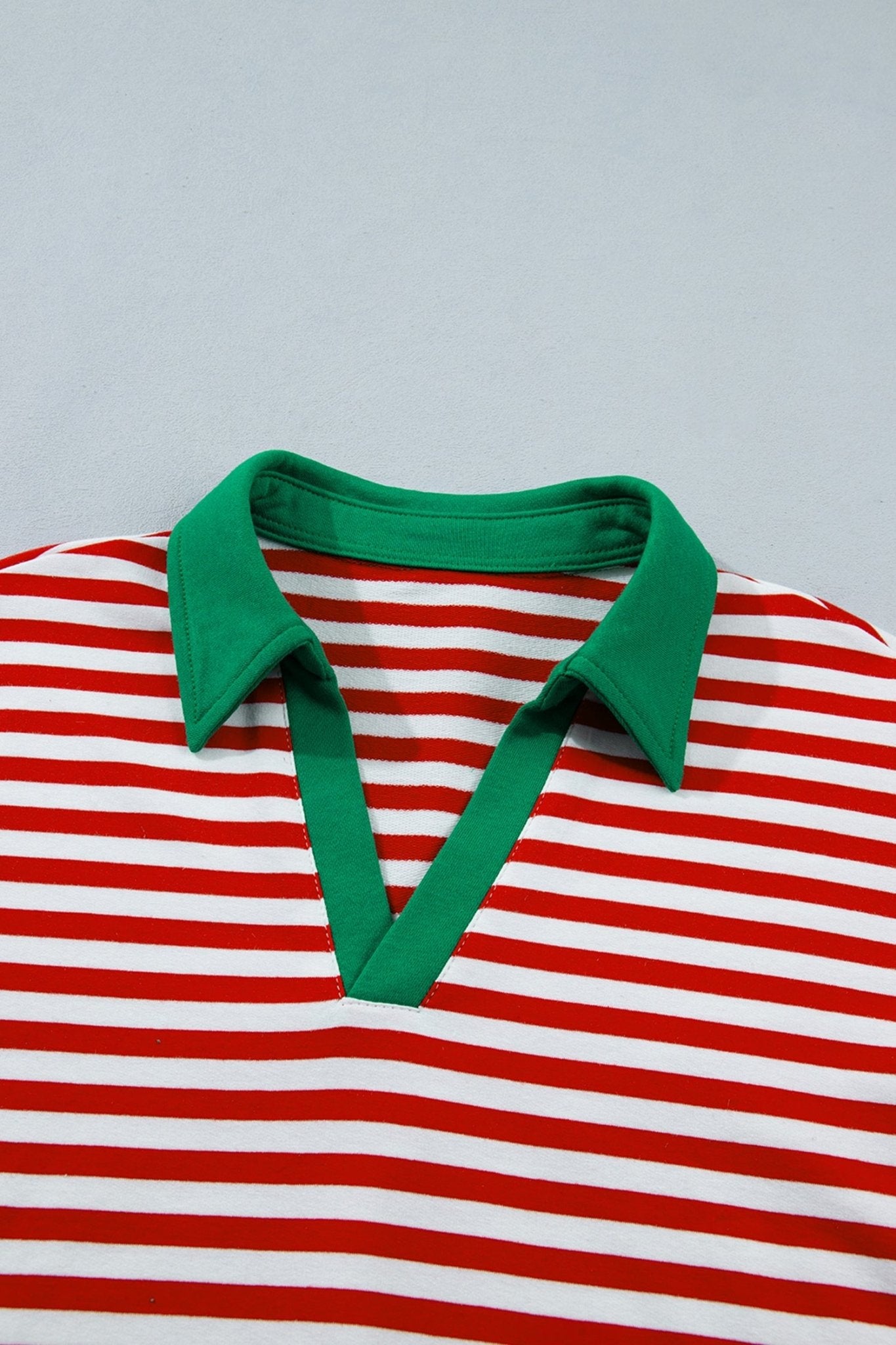 Stripe Colorblock Long Sleeve Collar Top & Shorts Set - Rooted & Reckless Co.