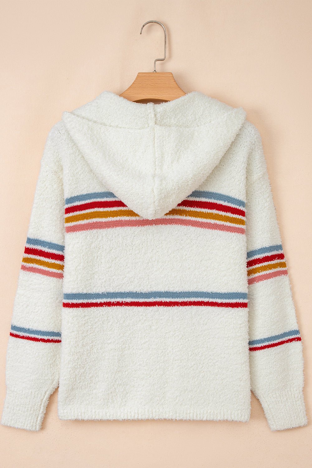 Stripe Colorblock Long Sleeve Hooded Sweater - Rooted & Reckless Co.