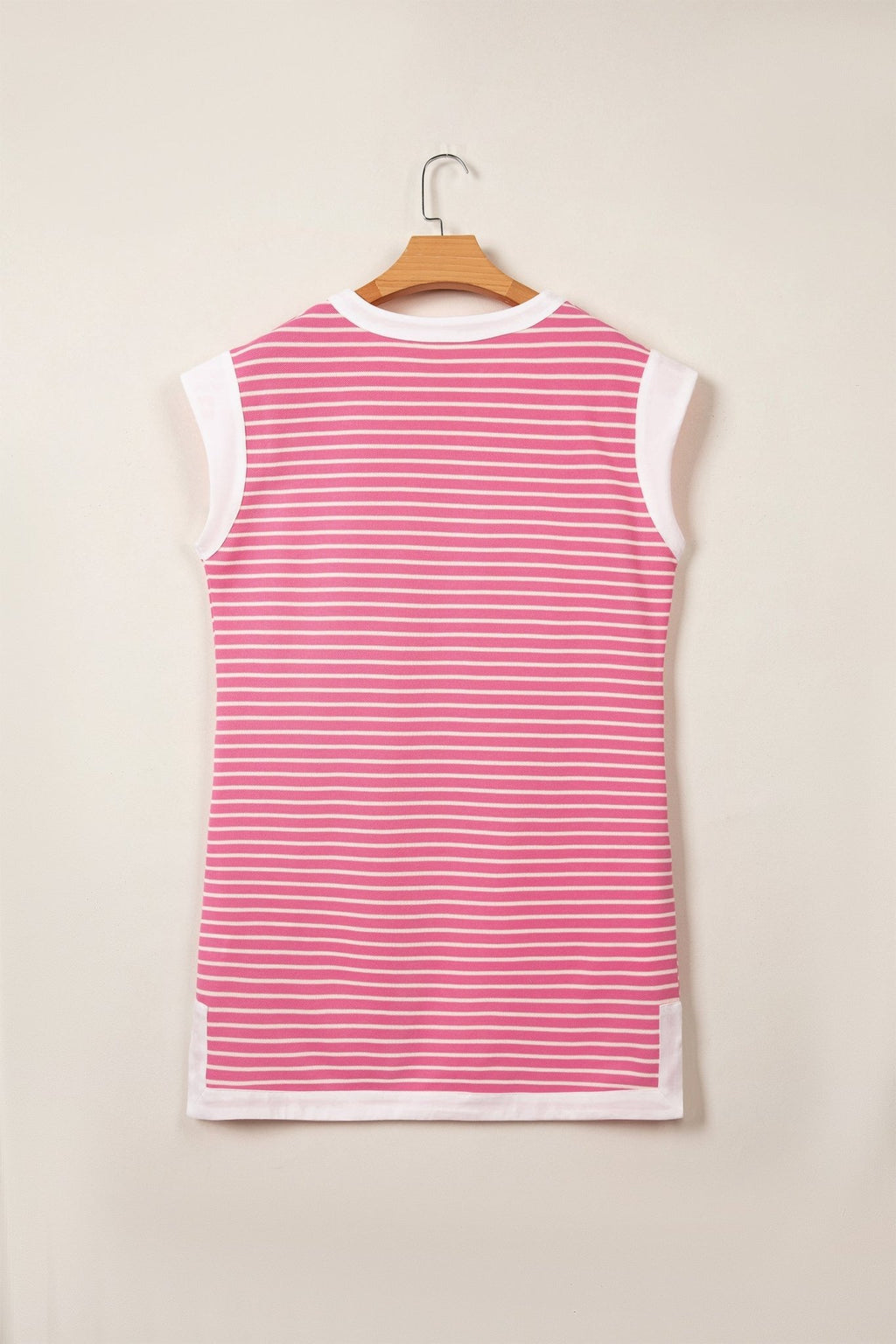 Stripe Colorblock Notched Neck Sleeveless Mini Dress - Rooted & Reckless Co.