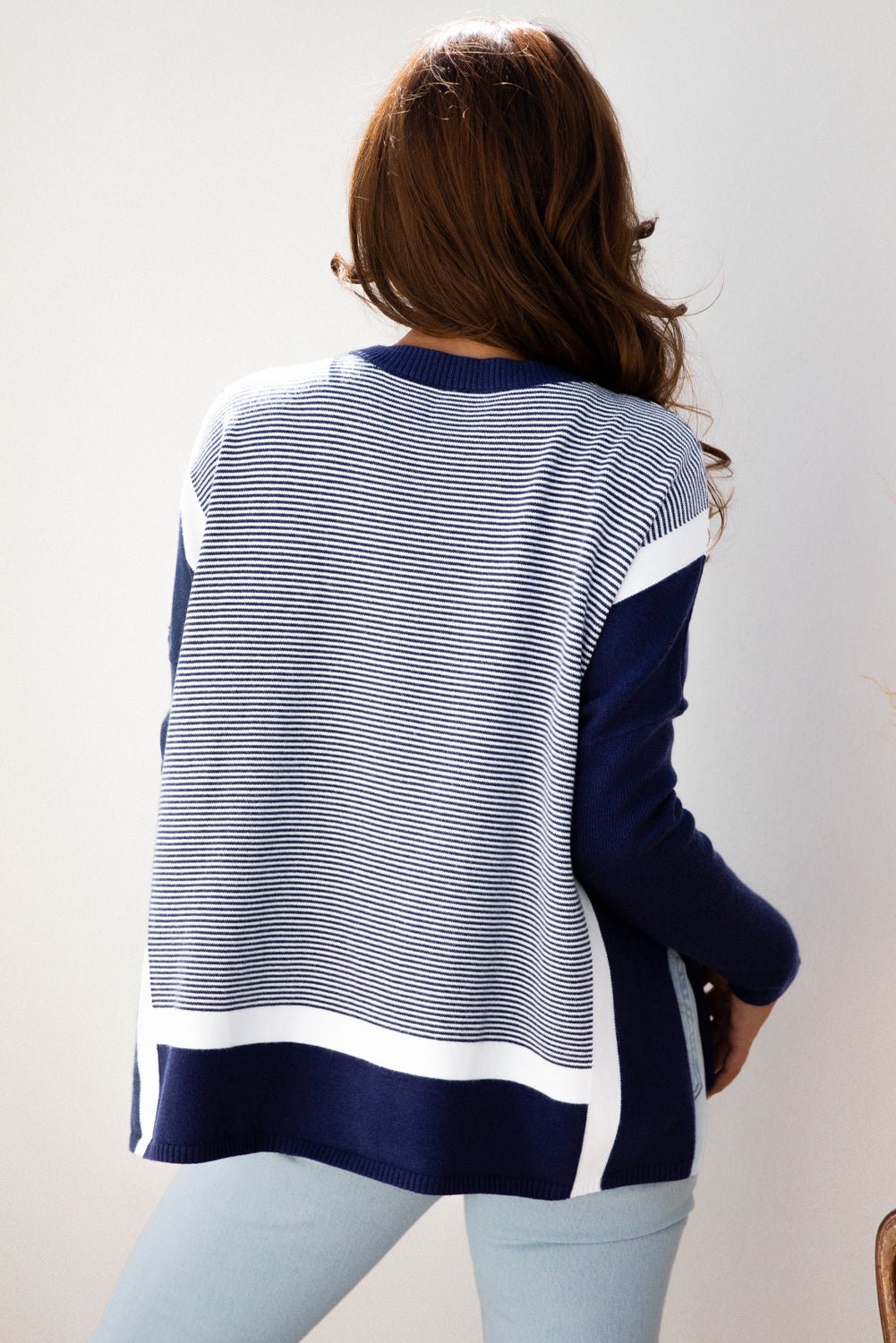 Stripe Colorblock Patchwork Dolman Sleeve Sweater - Rooted & Reckless Co.