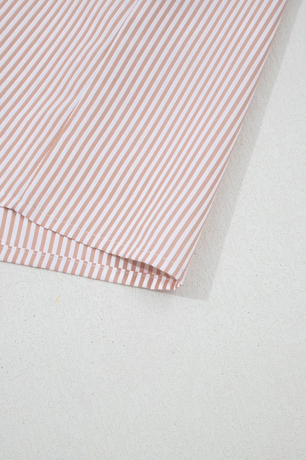 Stripe Colorblock Patchwork Frilled Collar Shirt - Rooted & Reckless Co.