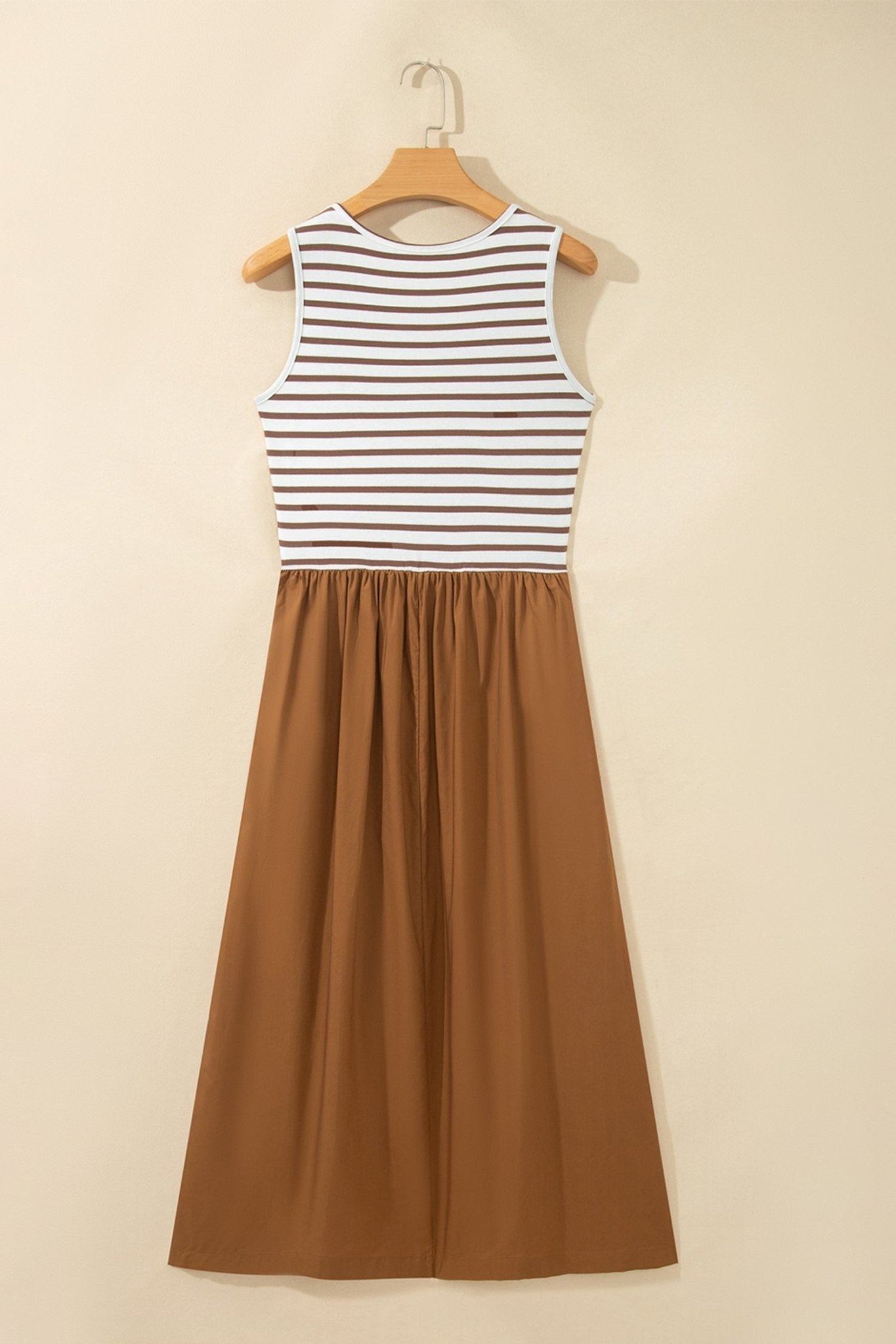 Stripe Colorblock Patchwork Sleeveless Long Dress - Rooted & Reckless Co.