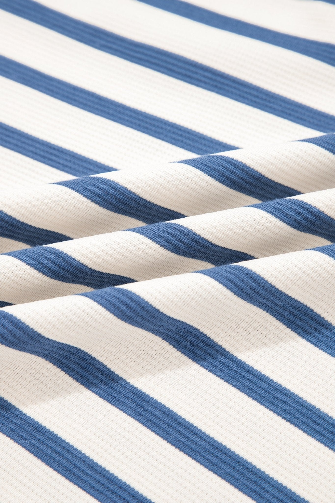 Stripe Colorblock Puff Sleeve Polo Collar Blouse - Rooted & Reckless Co.