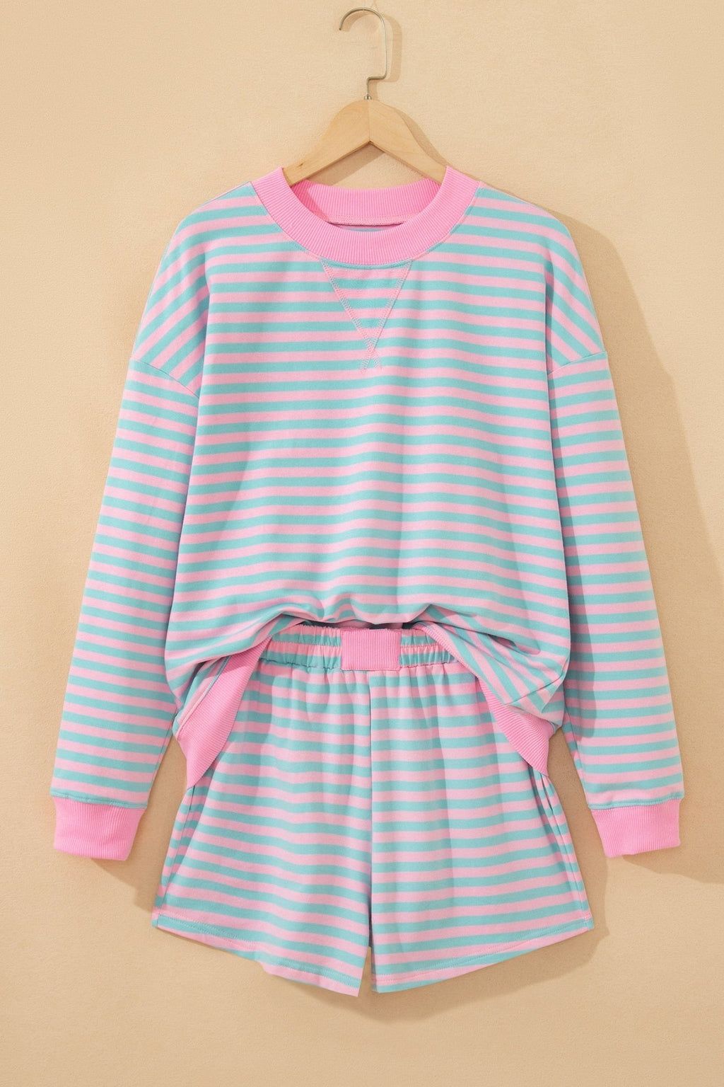 Stripe Colorblock Pullover & Pull-On Shorts Set - Rooted & Reckless Co.