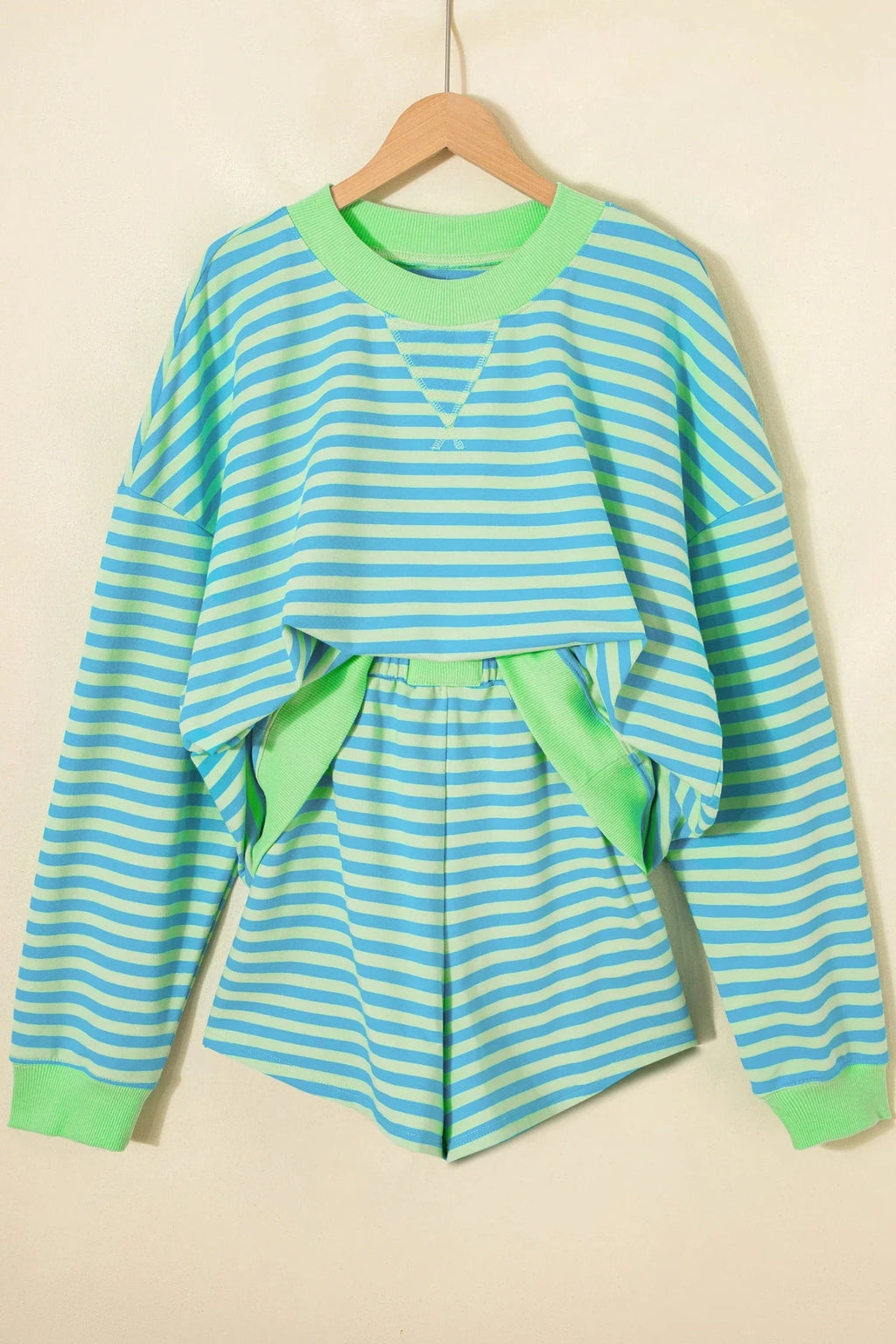 Stripe Colorblock Pullover & Pull-On Shorts Set - Rooted & Reckless Co.