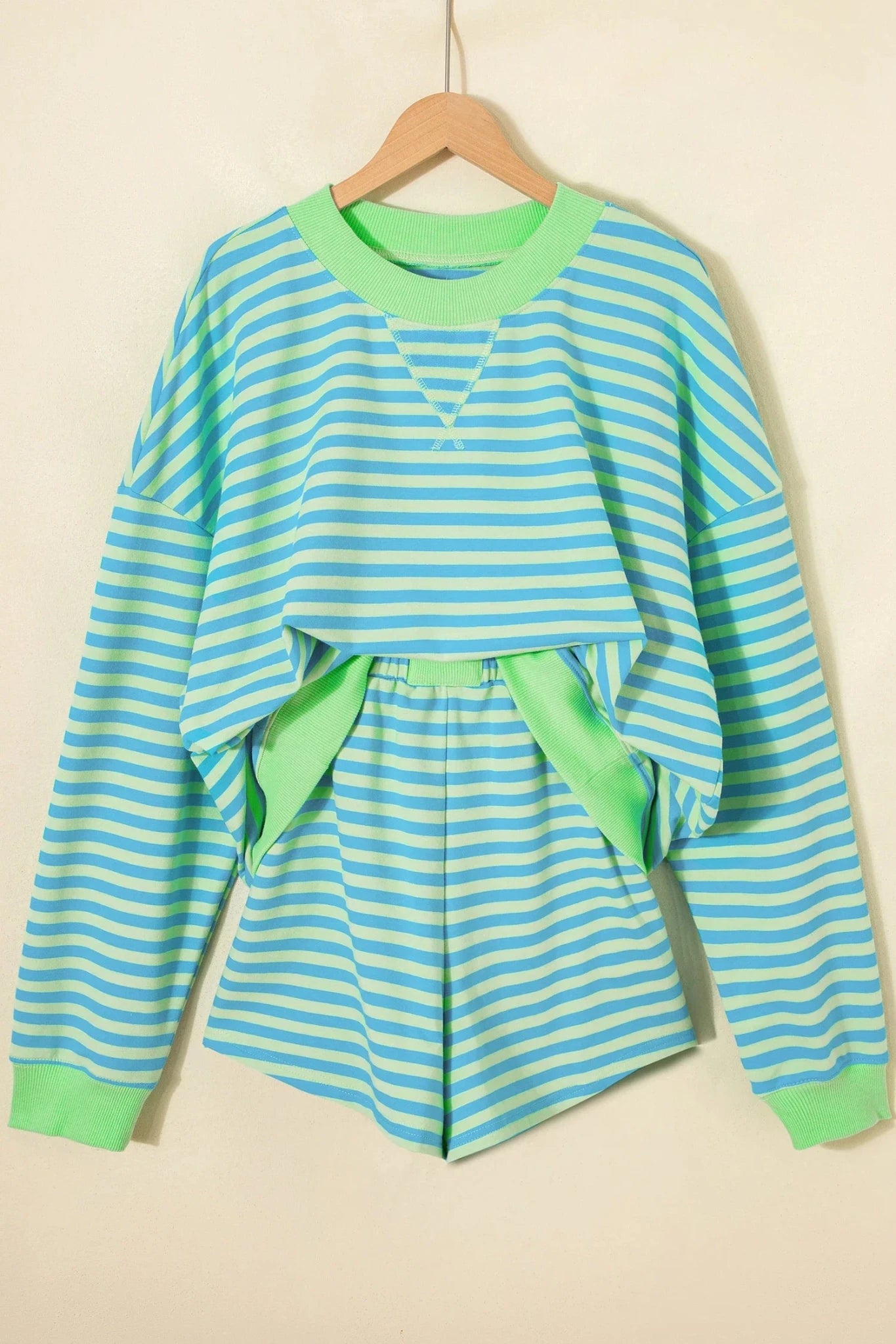 Stripe Colorblock Pullover & Pull-On Shorts Set - Rooted & Reckless Co.