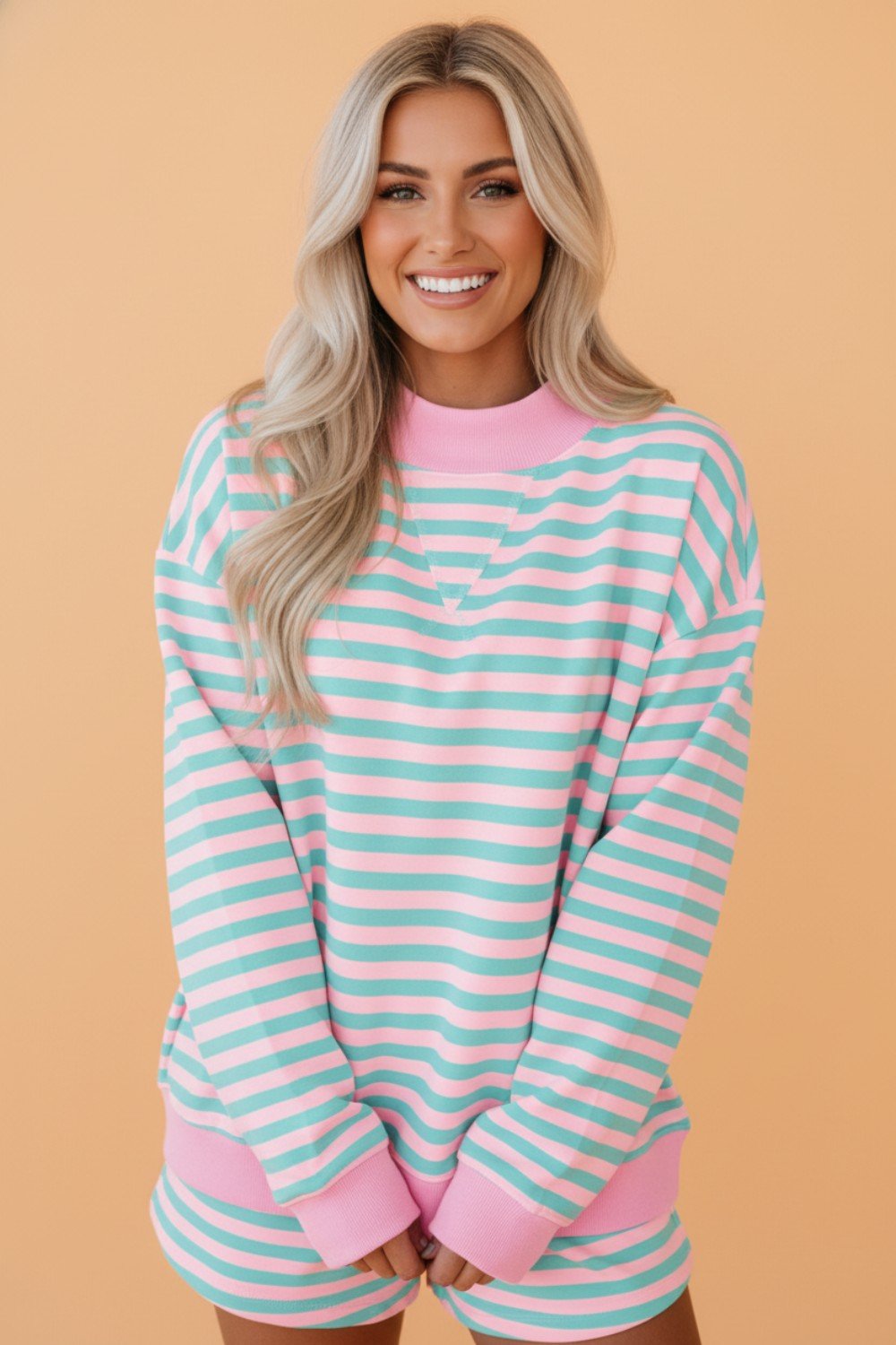 Stripe Colorblock Pullover & Pull-On Shorts Set - Rooted & Reckless Co.