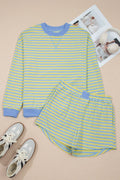 Stripe Colorblock Pullover & Pull-On Shorts Set - Rooted & Reckless Co.