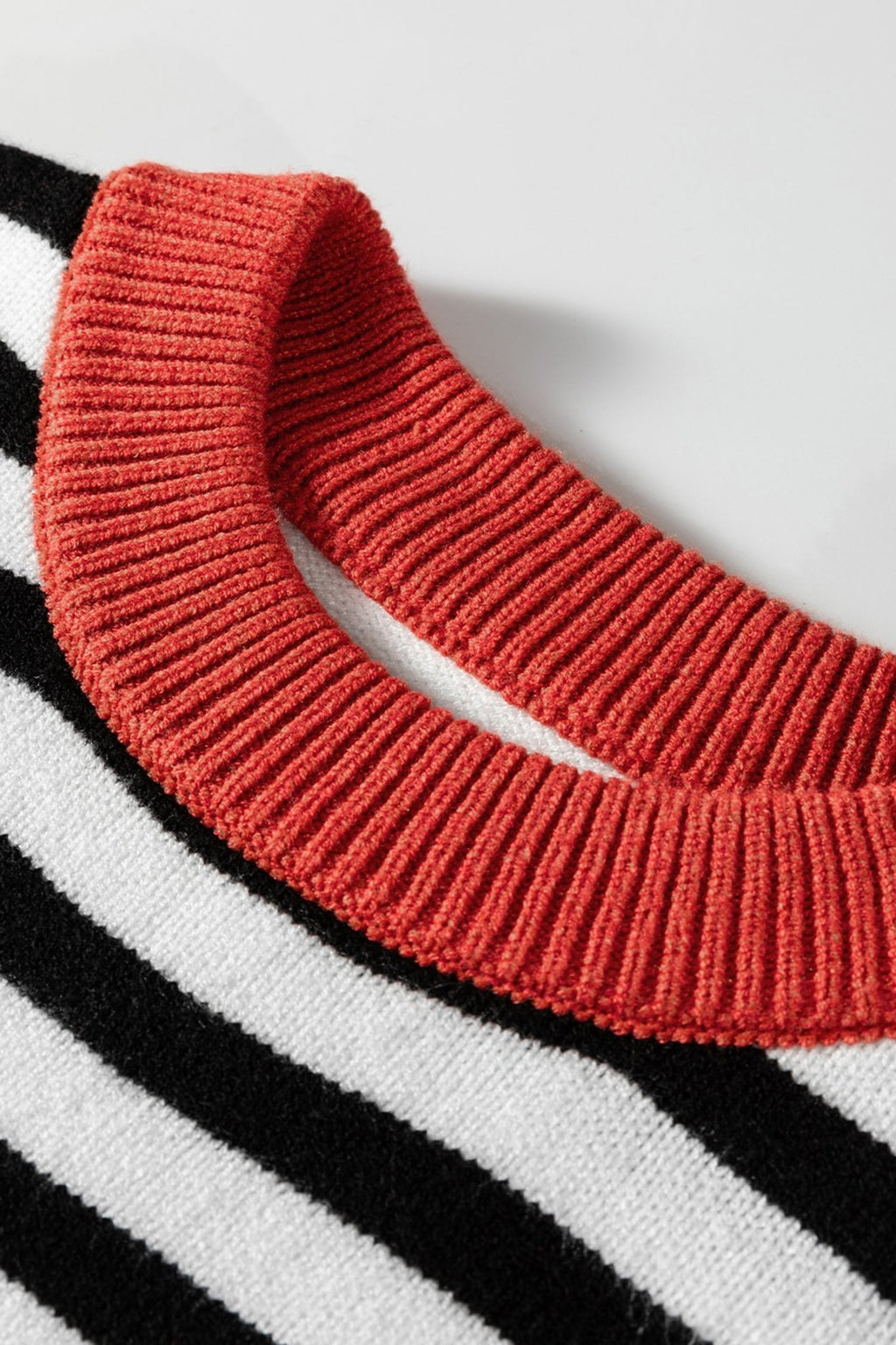 Stripe Colorblock Ribbed Trim Long Sleeve Sweater - Rooted & Reckless Co.