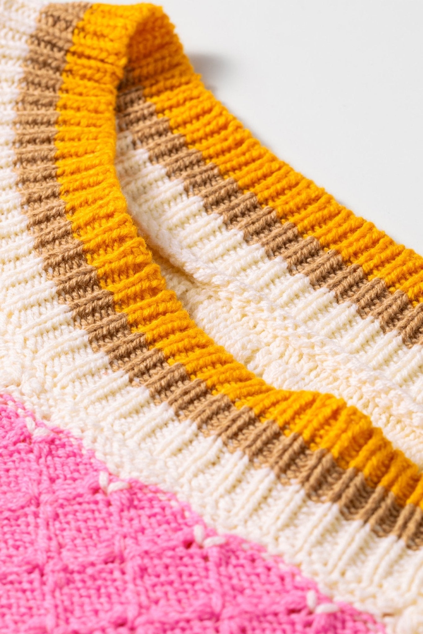 Stripe Colorblock Textured Drop Shoulder Sweater - Rooted & Reckless Co.