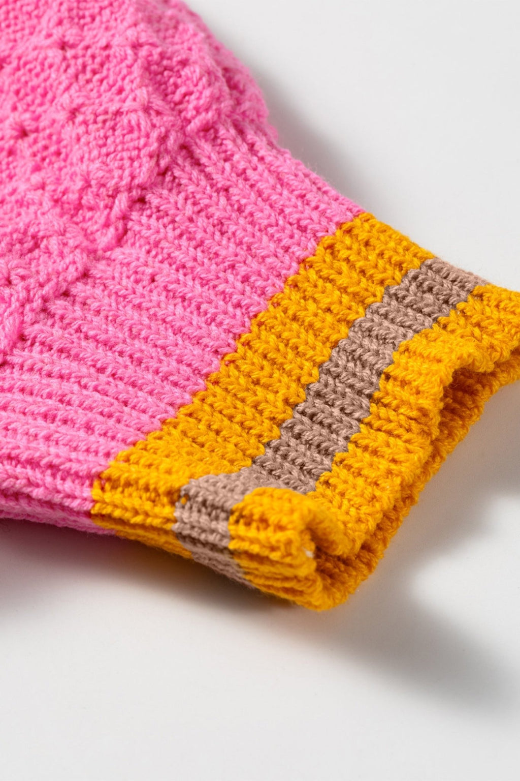 Stripe Colorblock Textured Drop Shoulder Sweater - Rooted & Reckless Co.