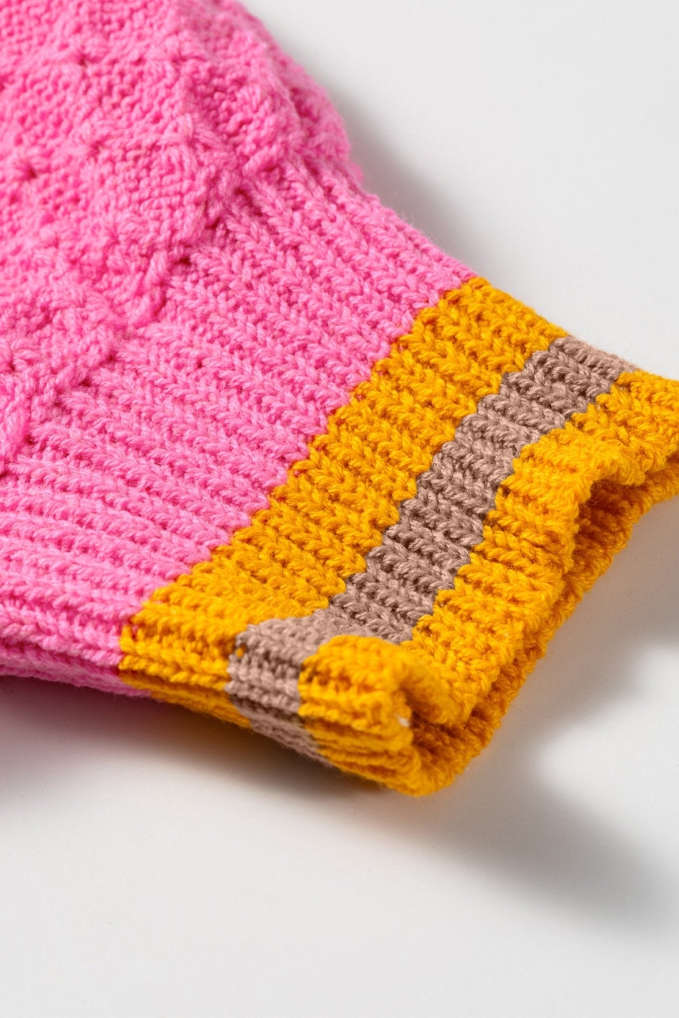 Stripe Colorblock Textured Drop Shoulder Sweater - Rooted & Reckless Co.
