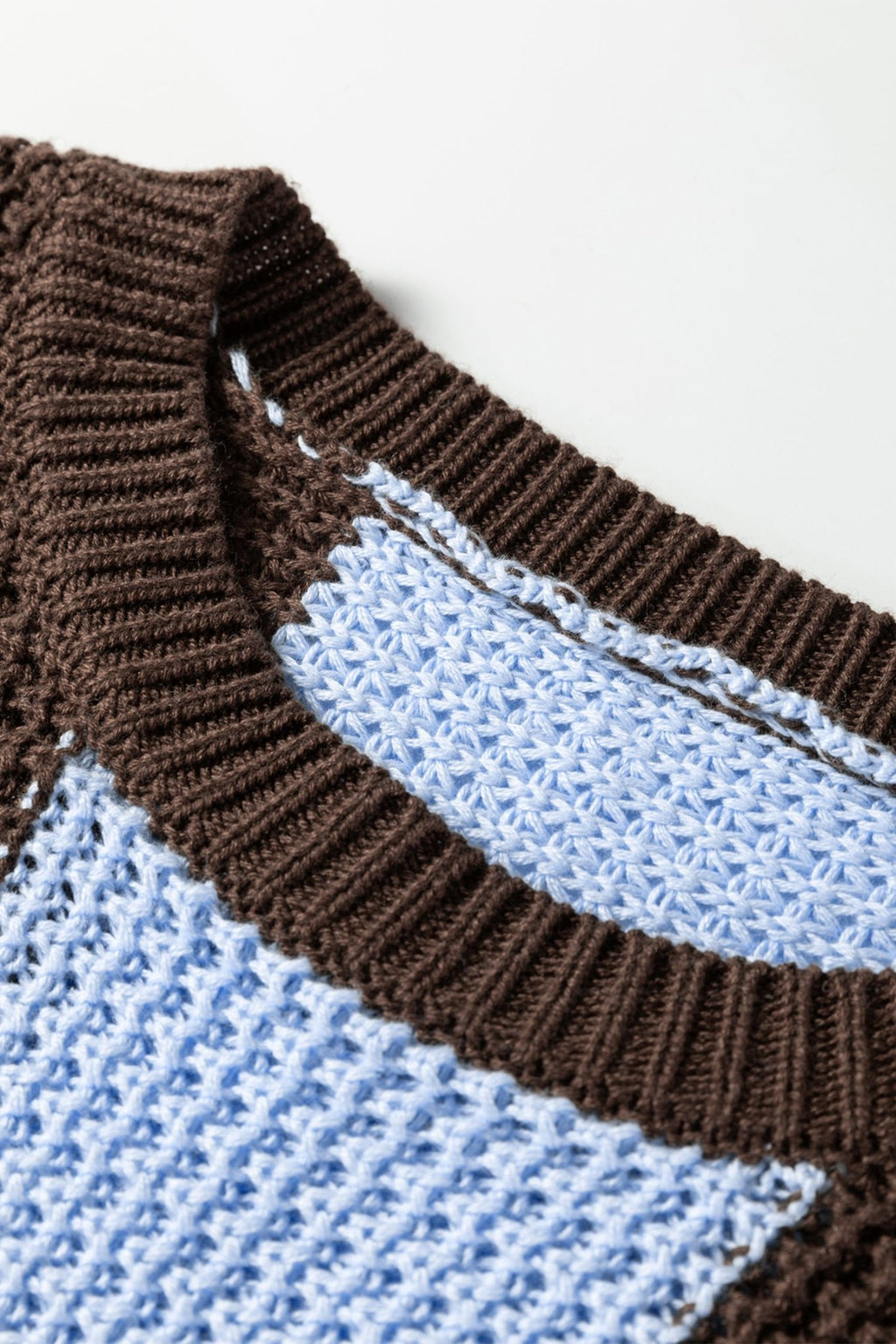 Stripe Colorblock Thermal Textured Knit Drop Shoulder Sweater - Rooted & Reckless Co.