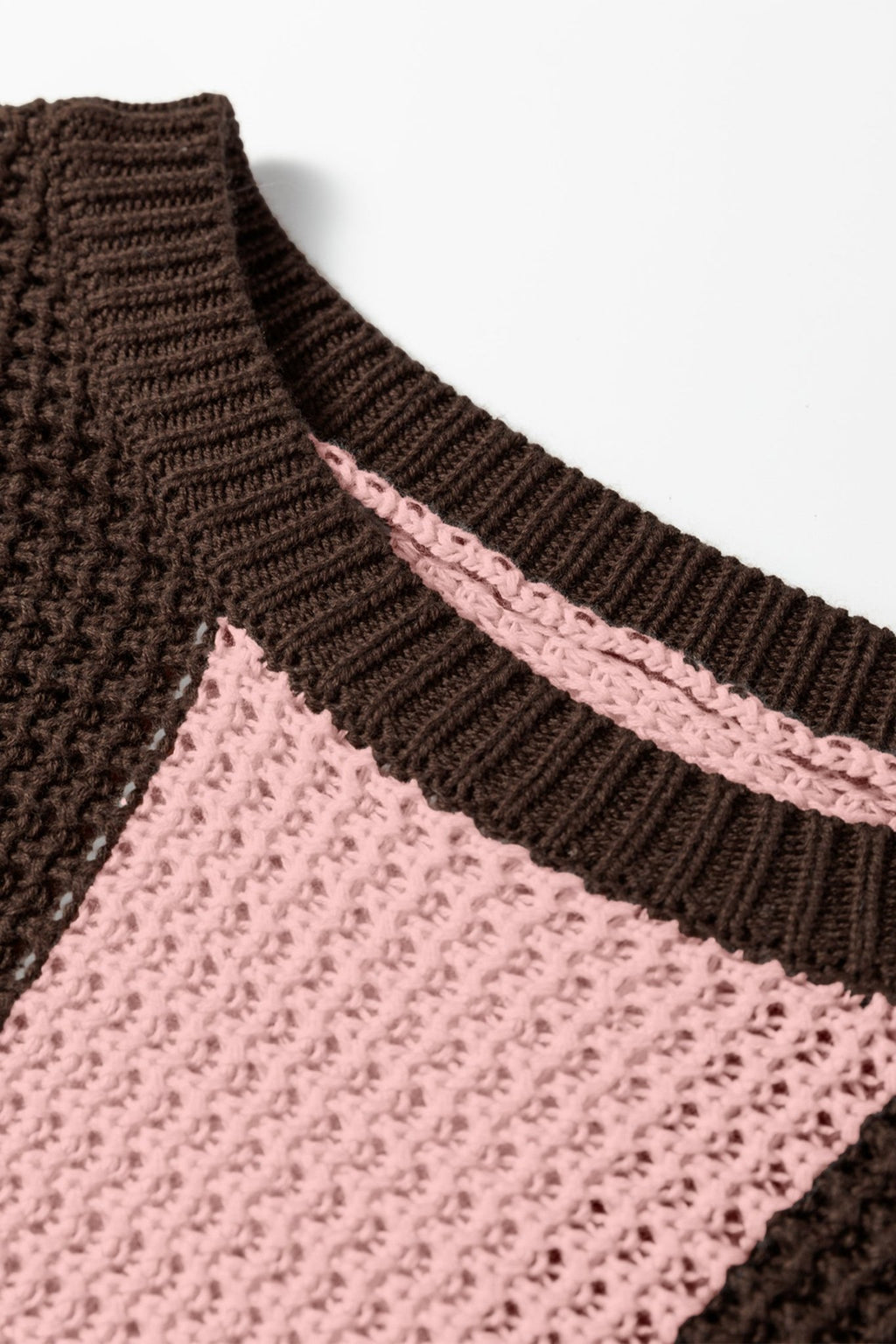 Stripe Colorblock Thermal Textured Knit Drop Shoulder Sweater - Rooted & Reckless Co.