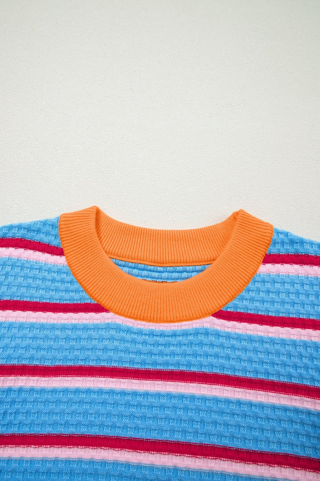 Stripe Colorblock Trim 3/4 Sleeve Sweater Top - Rooted & Reckless Co.