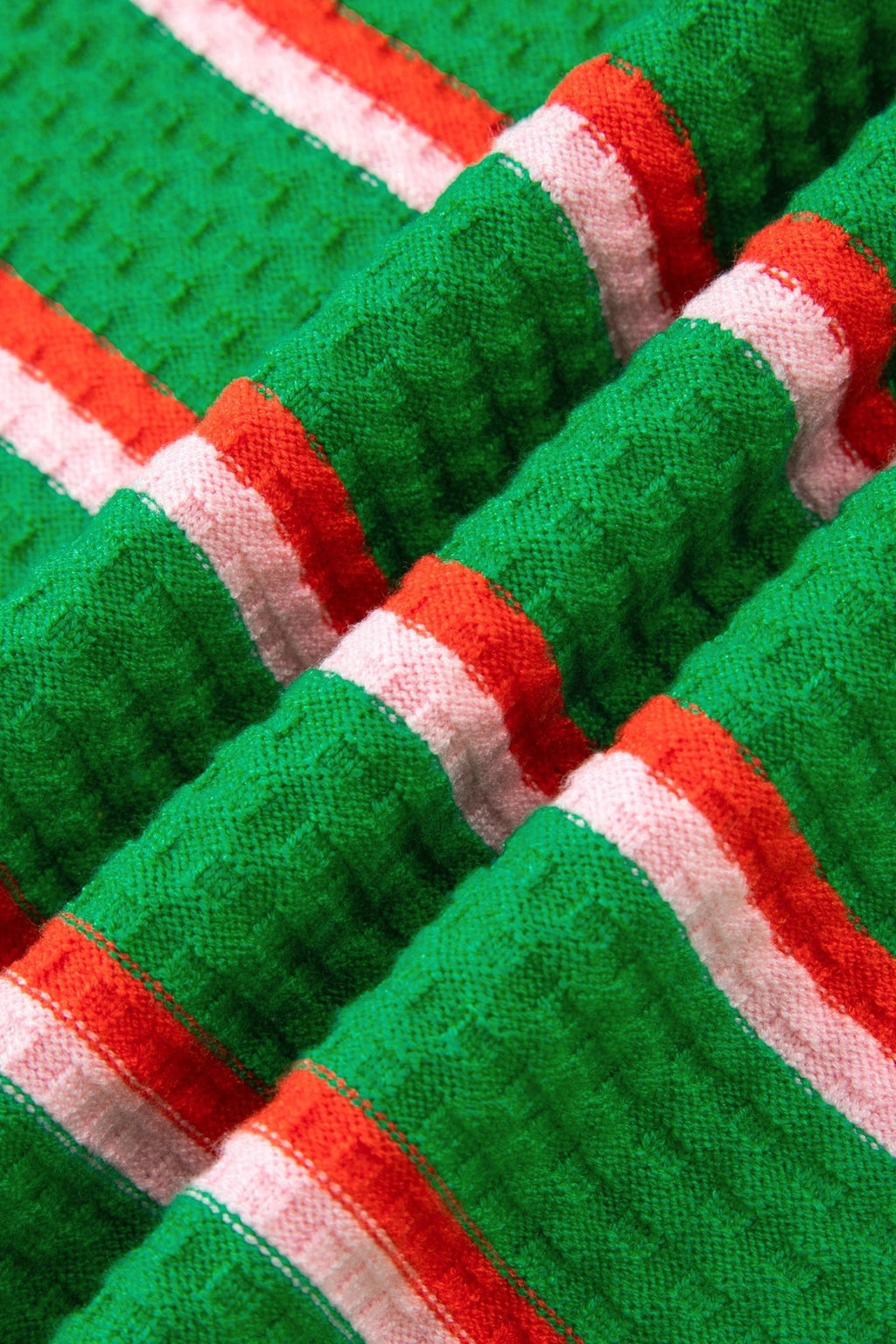 Stripe Colorblock Trim 3/4 Sleeve Sweater Top - Rooted & Reckless Co.