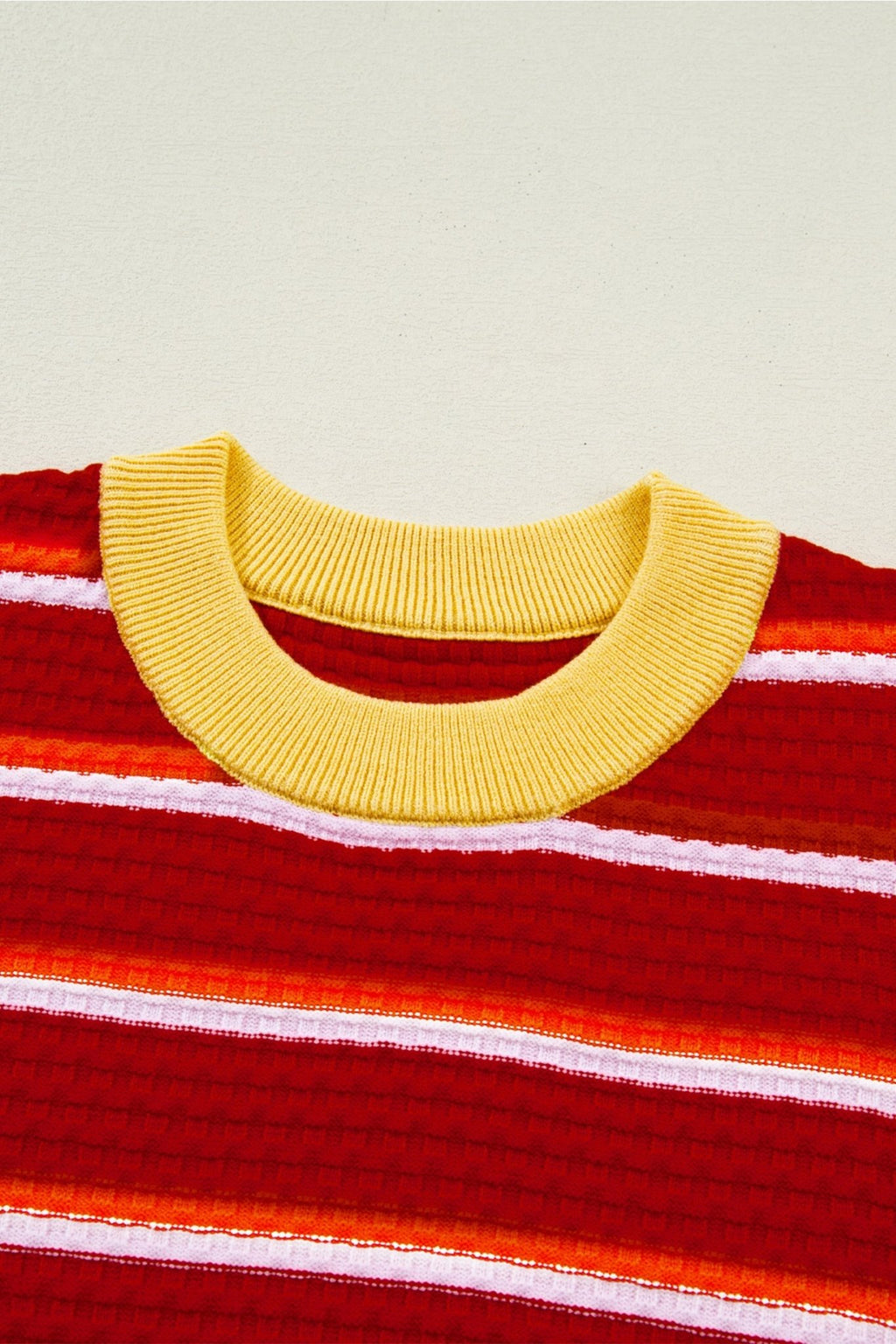 Stripe Colorblock Trim 3/4 Sleeve Sweater Top - Rooted & Reckless Co.